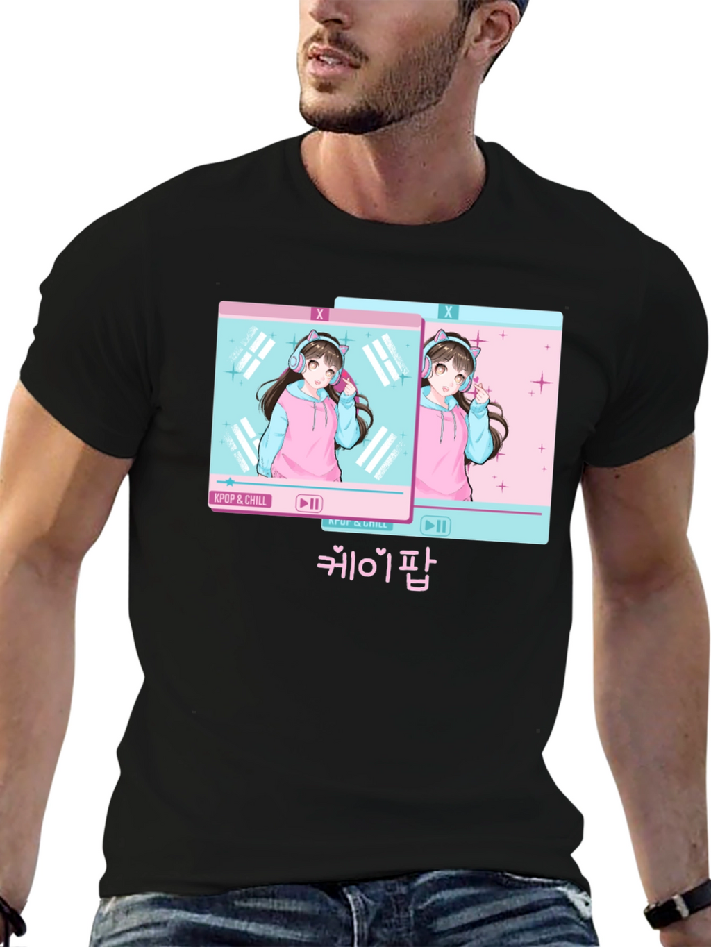 Kpop & Chill Anime Girl Graphic Tee