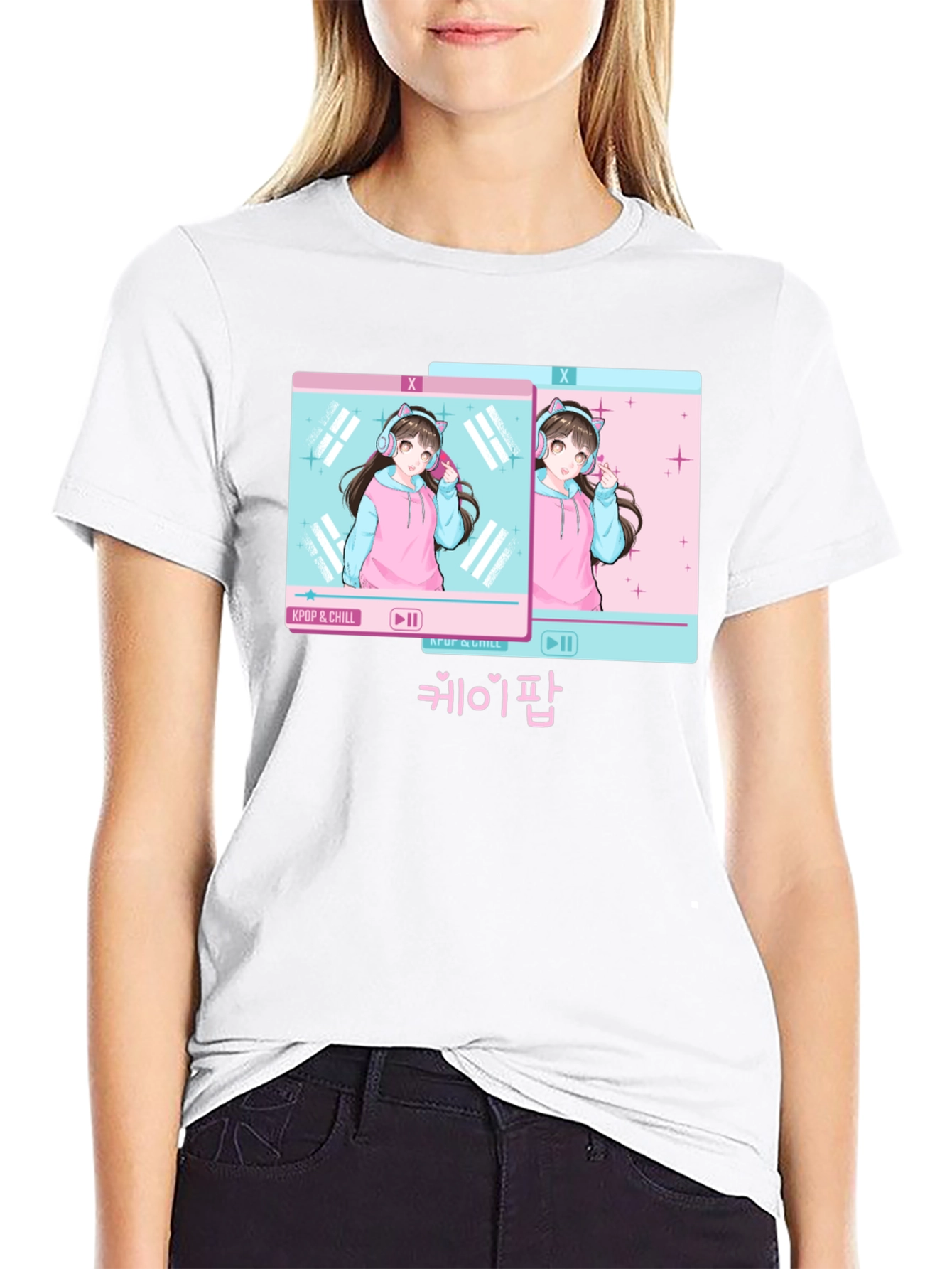 Kpop & Chill Anime Girl Graphic Tee