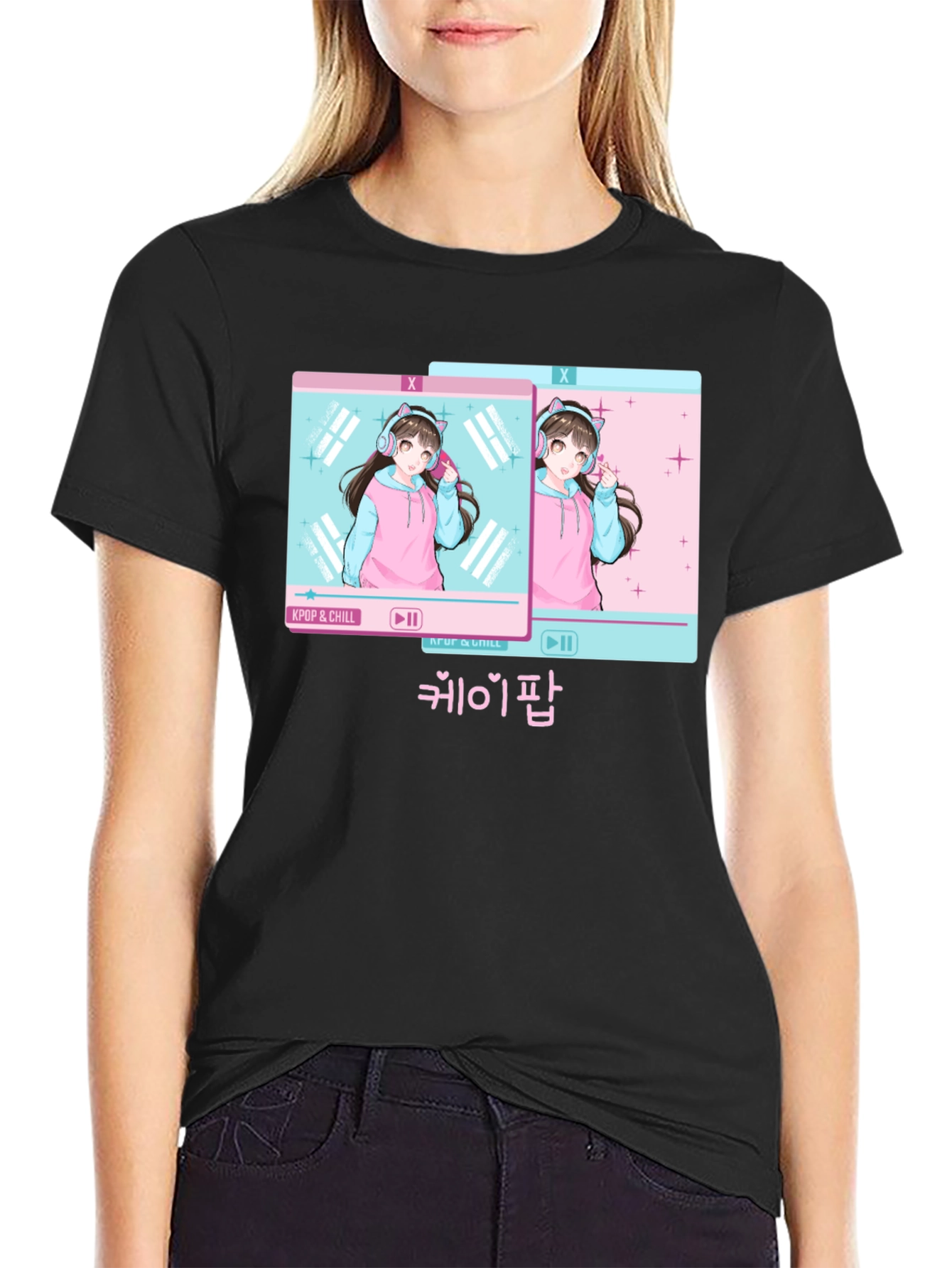 Kpop & Chill Anime Girl Graphic Tee