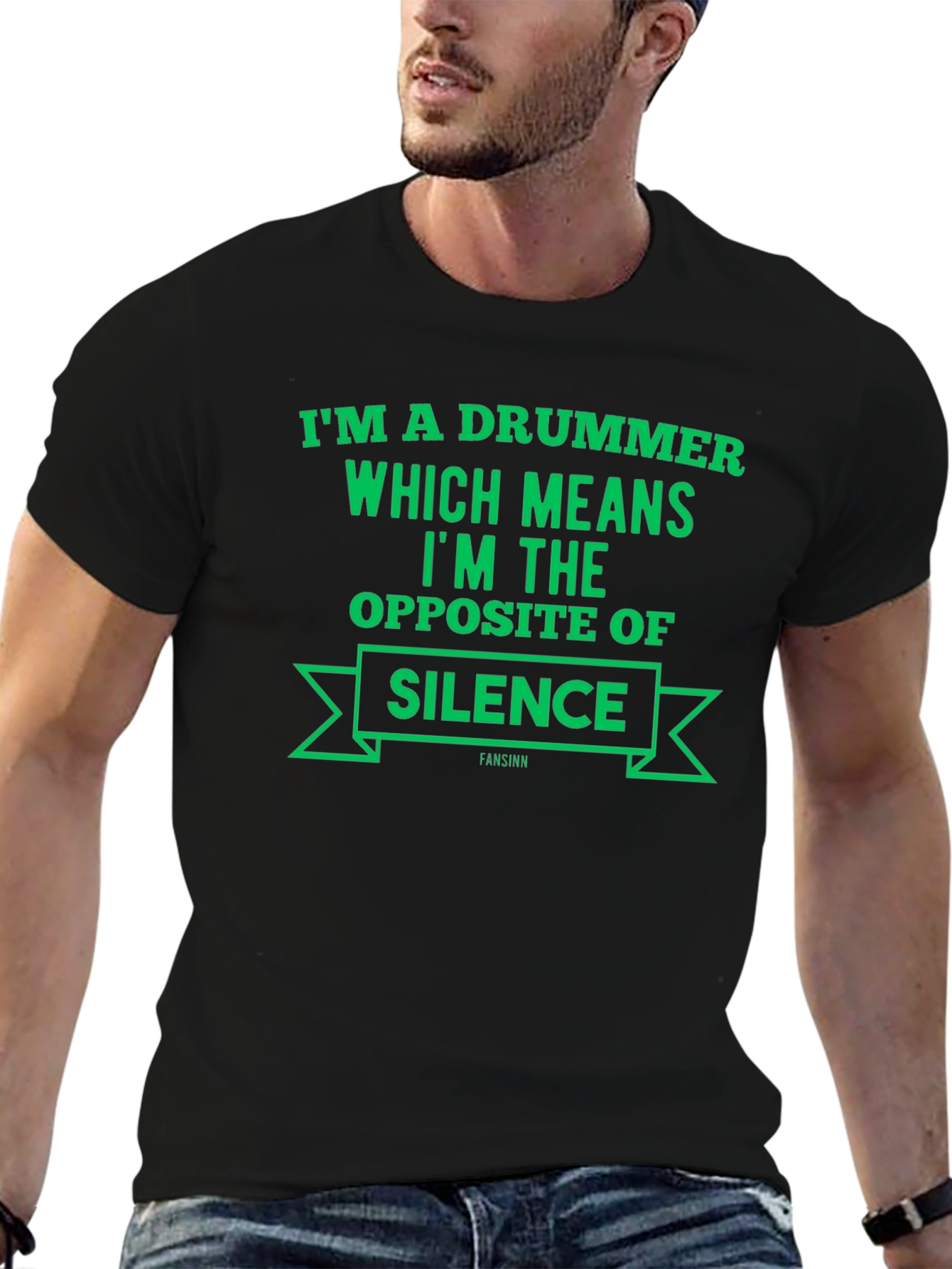 Drummer Opposite of Silence Black T-Shirt