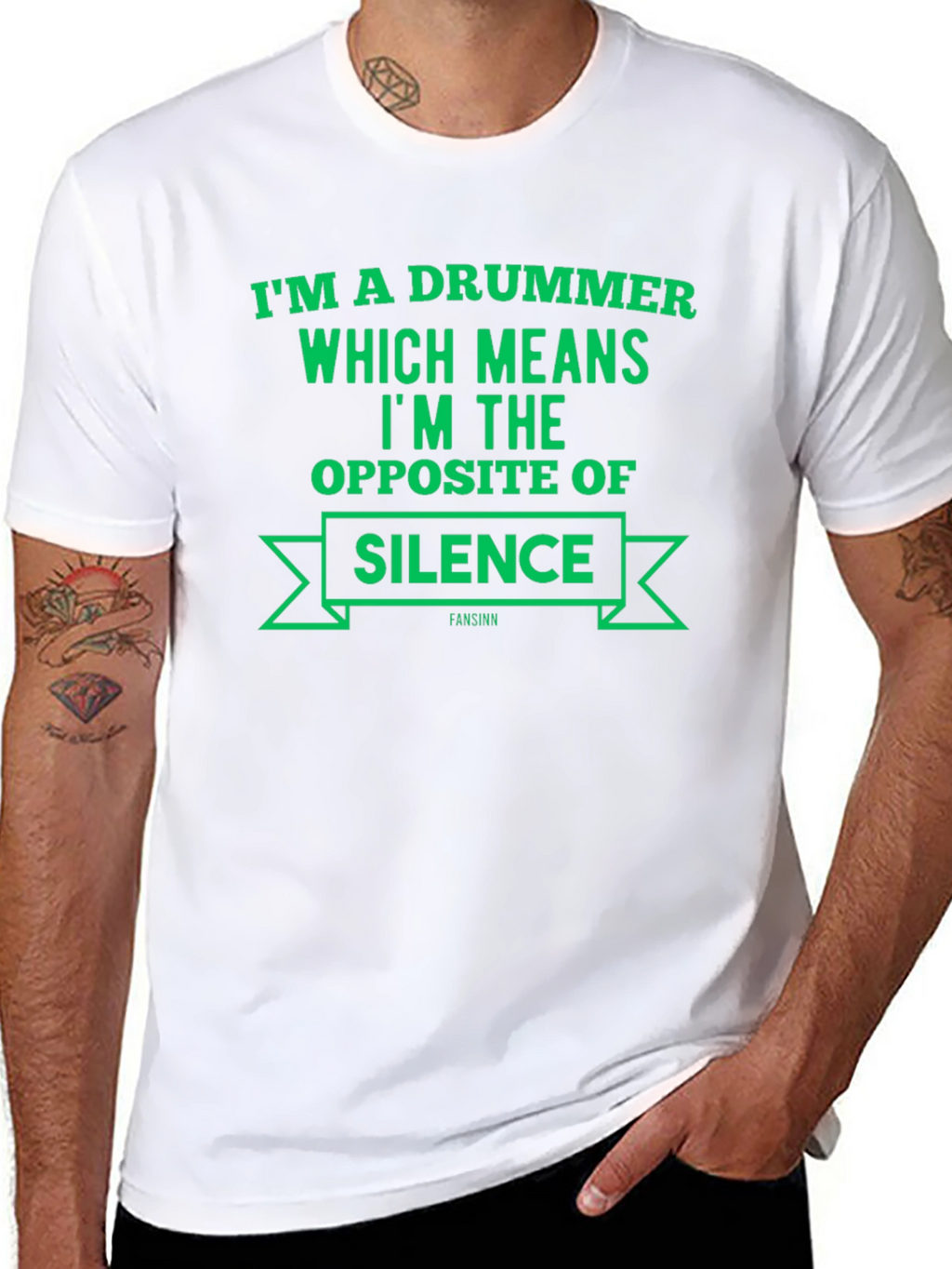 Drummer Opposite of Silence Black T-Shirt