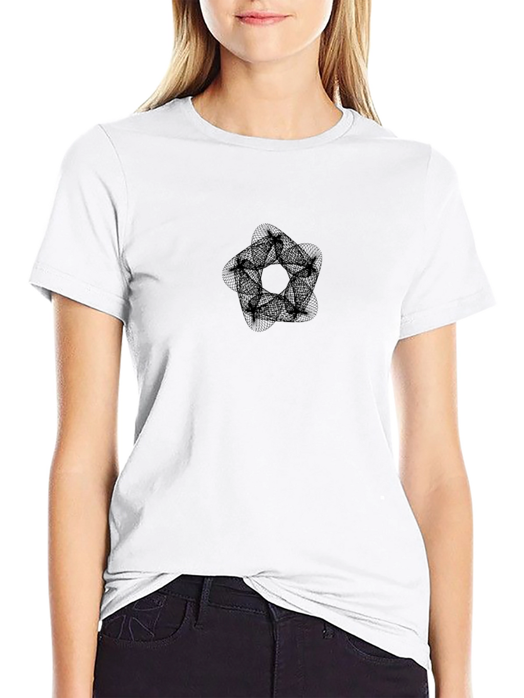 Geometric Print Black T-Shirt