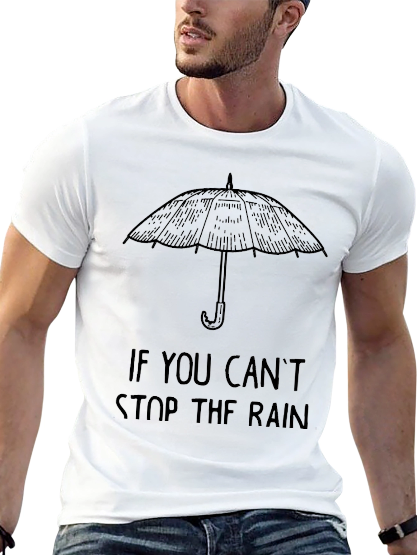 Umbrella Graphic Mens Black T-Shirt