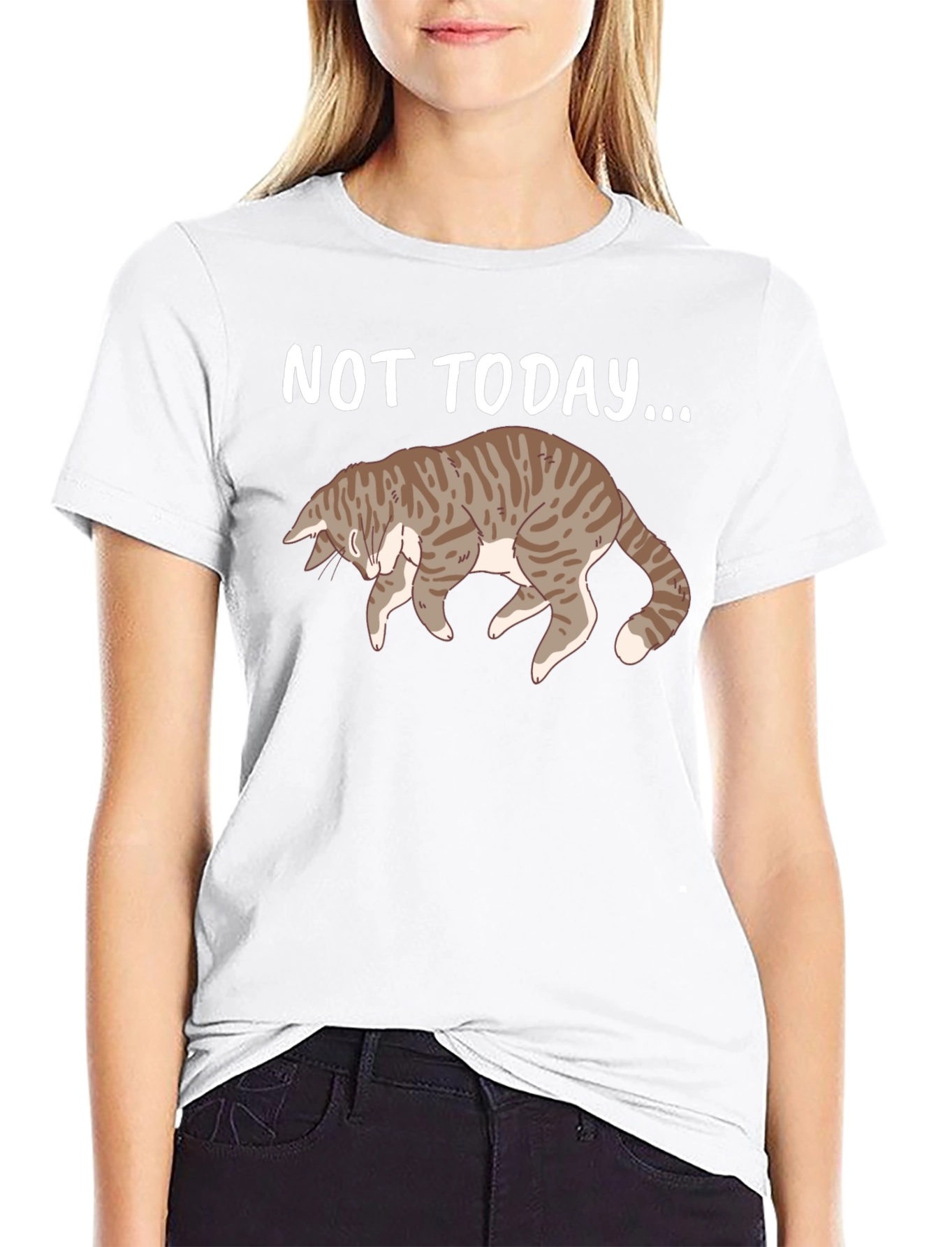 Not Today Cat T-Shirt Funny Graphic Tee