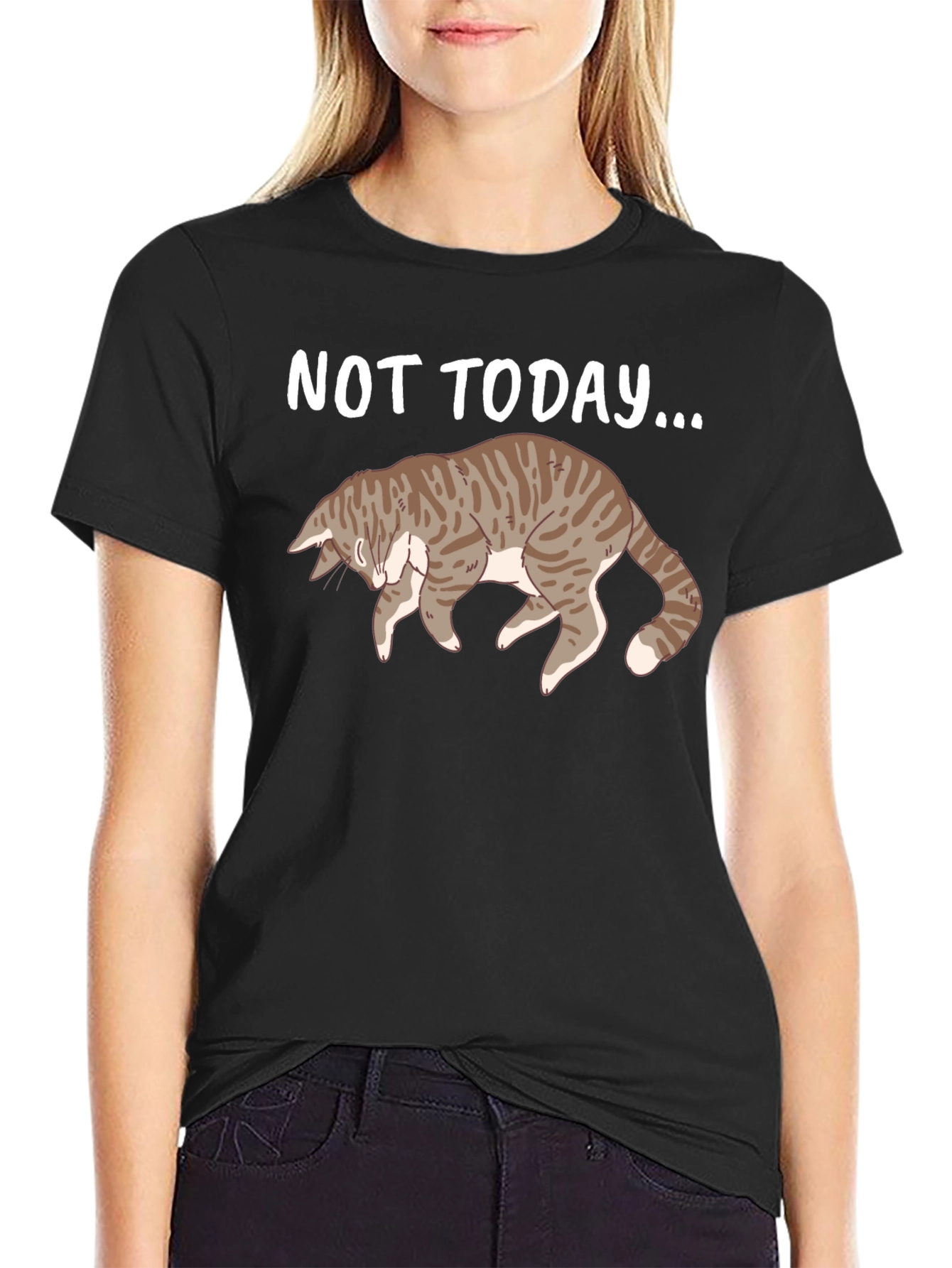 Not Today Cat T-Shirt Funny Graphic Tee