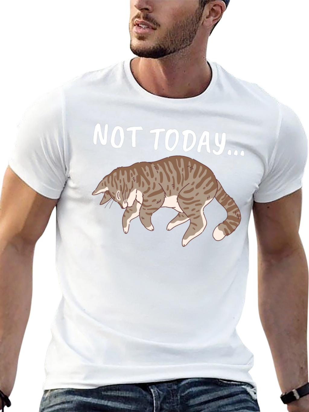 Not Today Cat T-Shirt Funny Graphic Tee