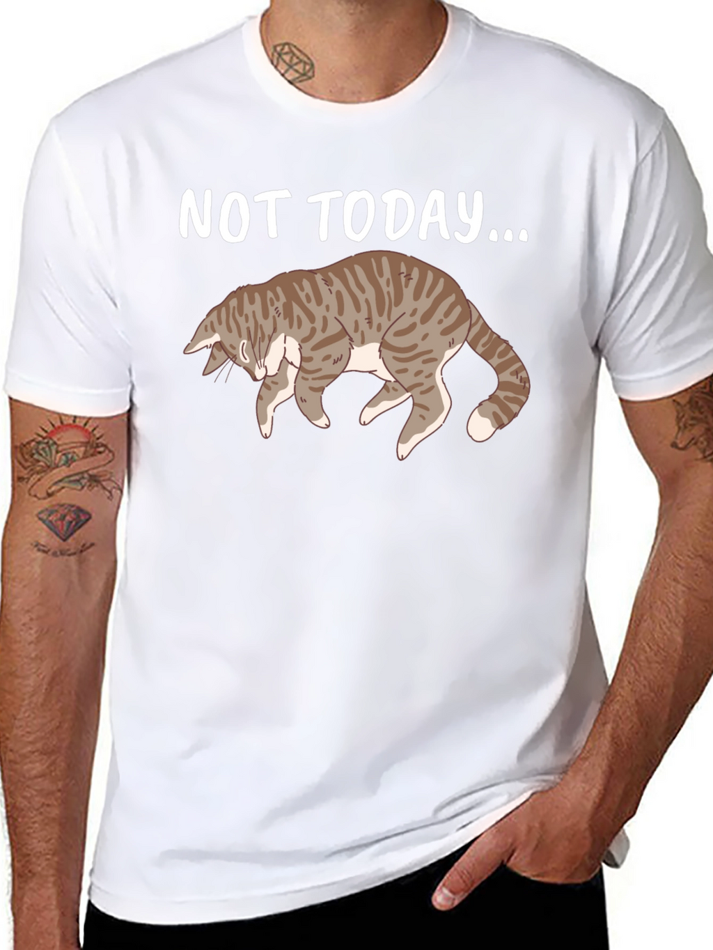 Not Today Cat T-Shirt Funny Graphic Tee