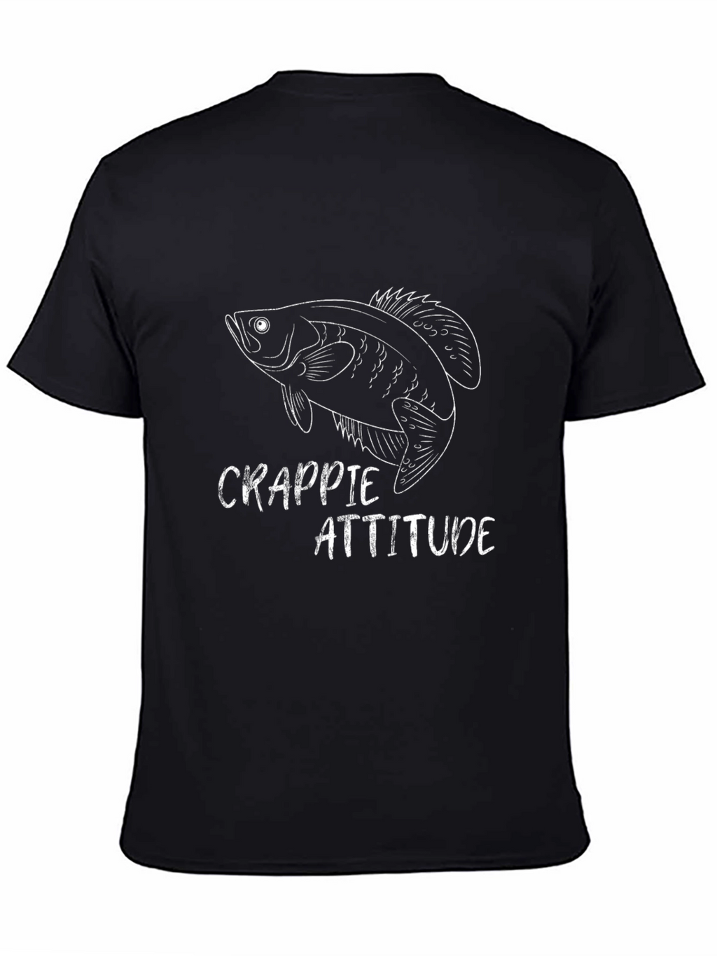 Crappie Attitude Black T-Shirt - Fishing Apparel