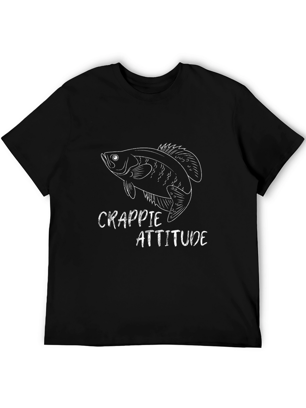 Crappie Attitude Black T-Shirt - Fishing Apparel