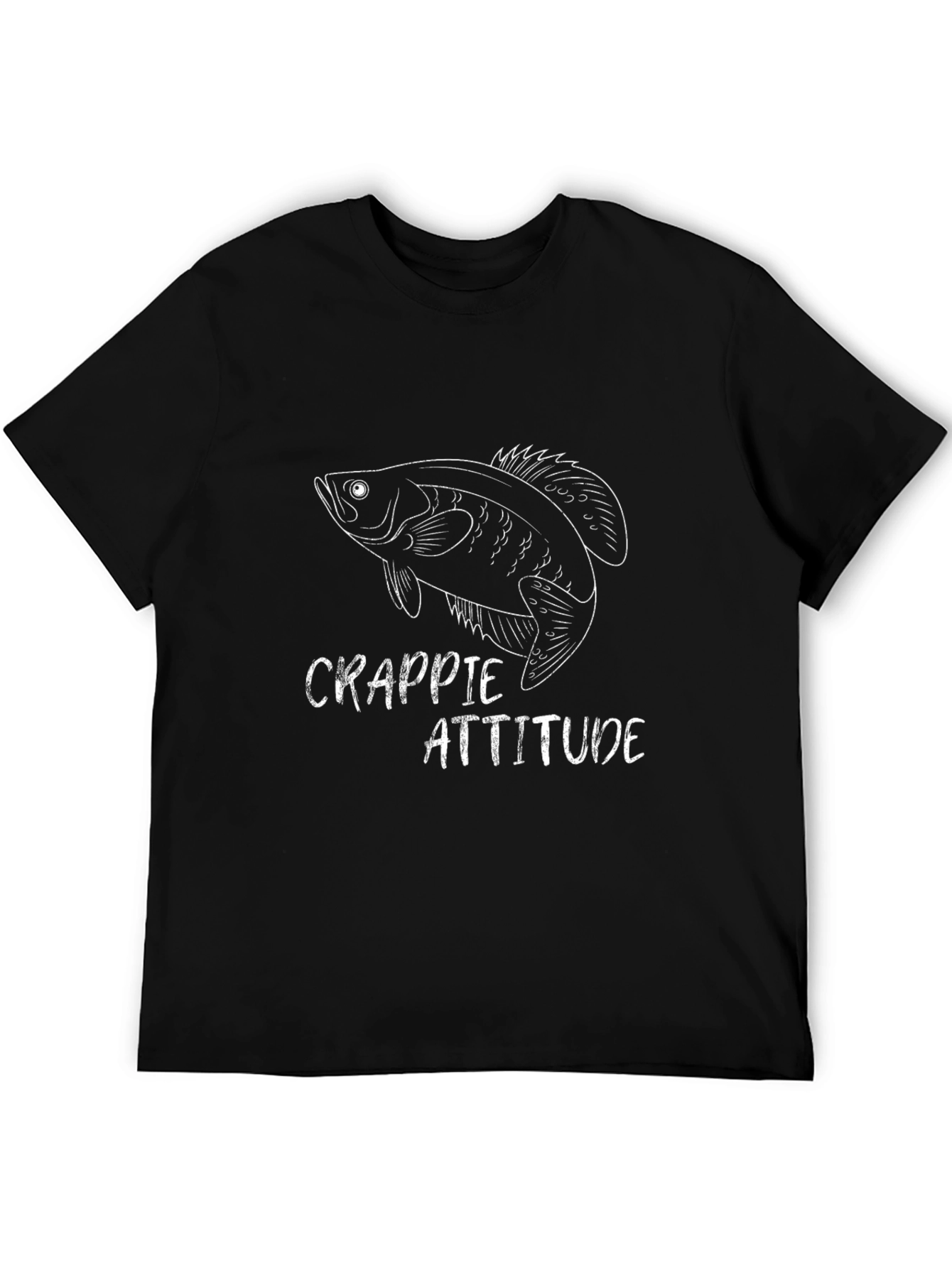Crappie Attitude Black T-Shirt - Fishing Apparel
