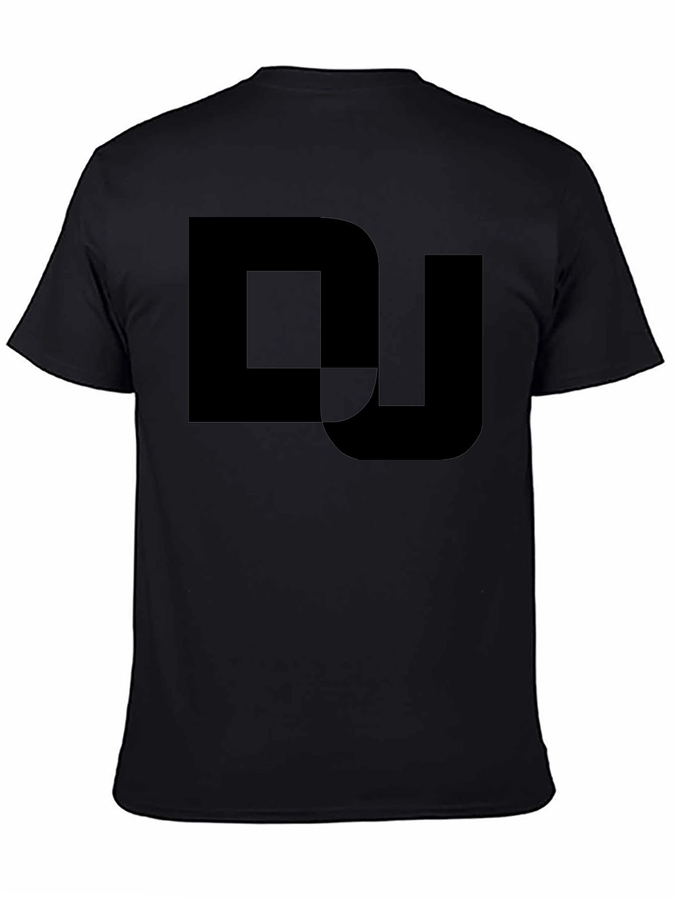 Mens Black Graphic Tee - DJ Logo Design