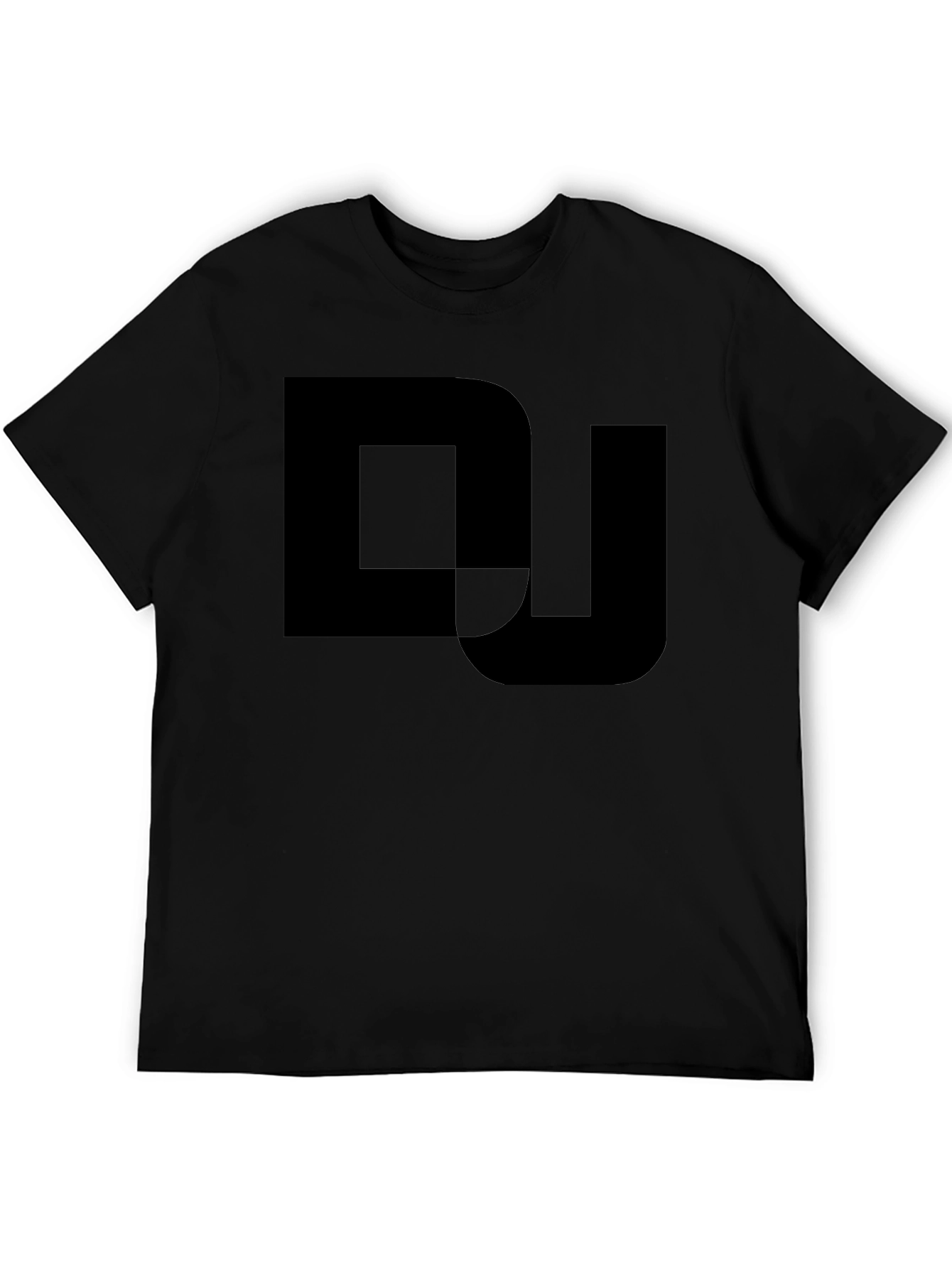 Mens Black Graphic Tee - DJ Logo Design