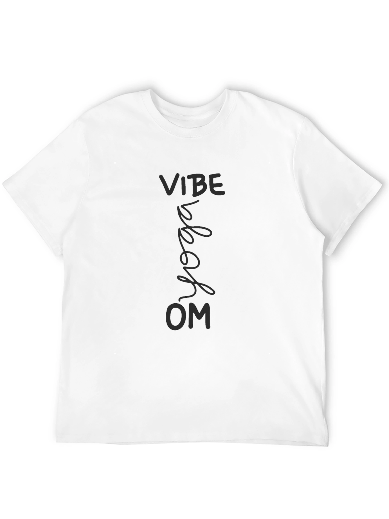 Mens Black Vibe Yoga Om Graphic Tee