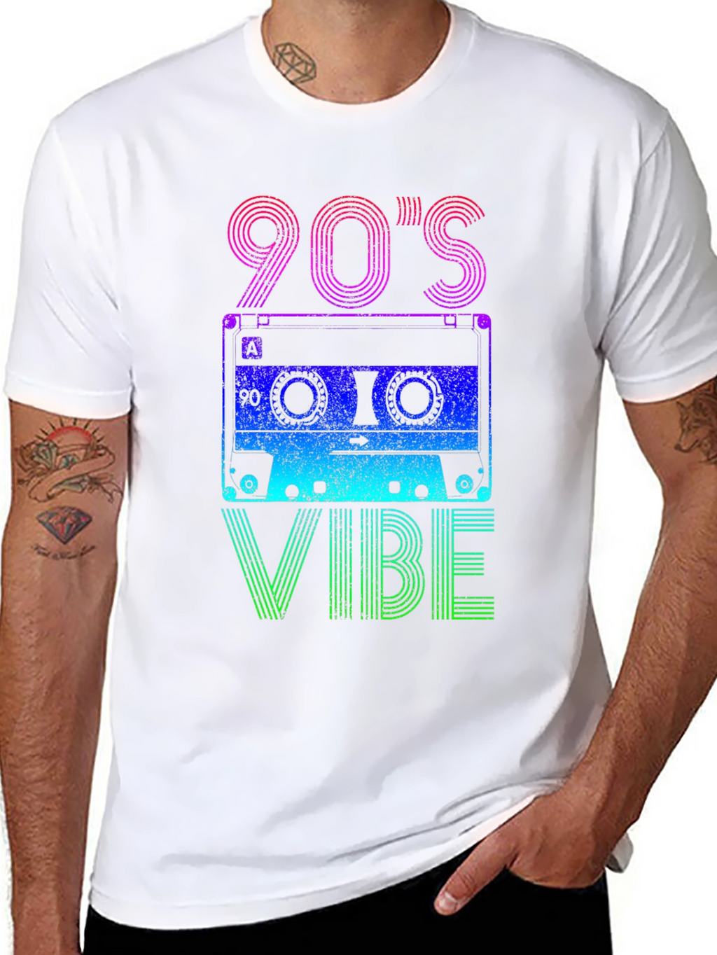 90s Vibe Graphic Tee - Retro Cassette Design