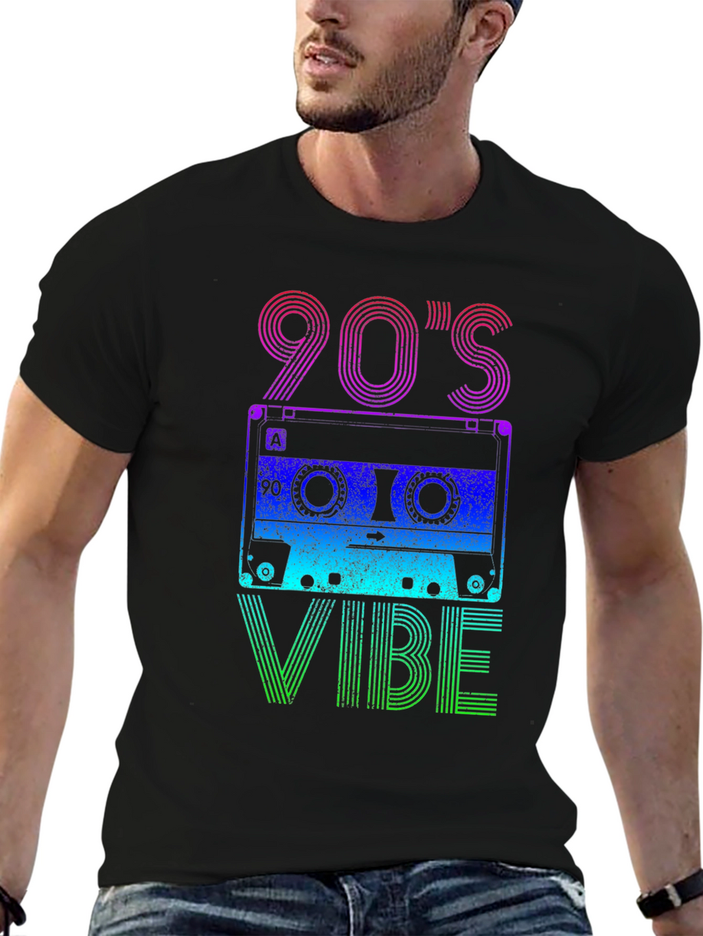 90s Vibe Graphic Tee - Retro Cassette Design