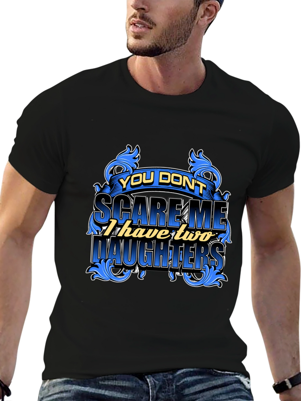 Dad Two Daughters Graphic Tee