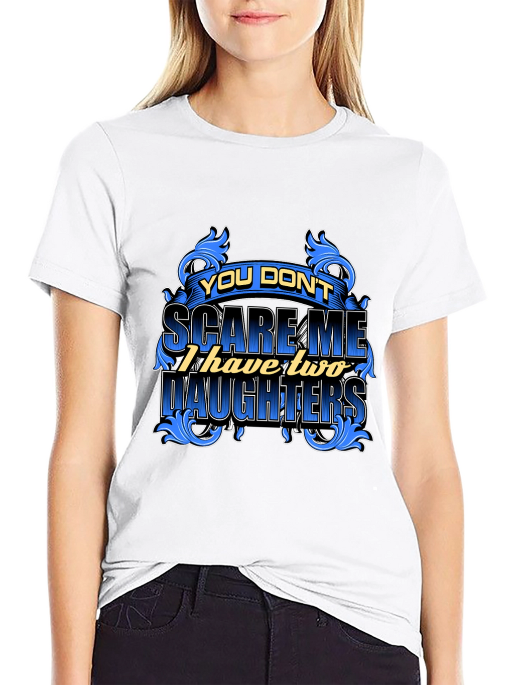 Dad Two Daughters Graphic Tee