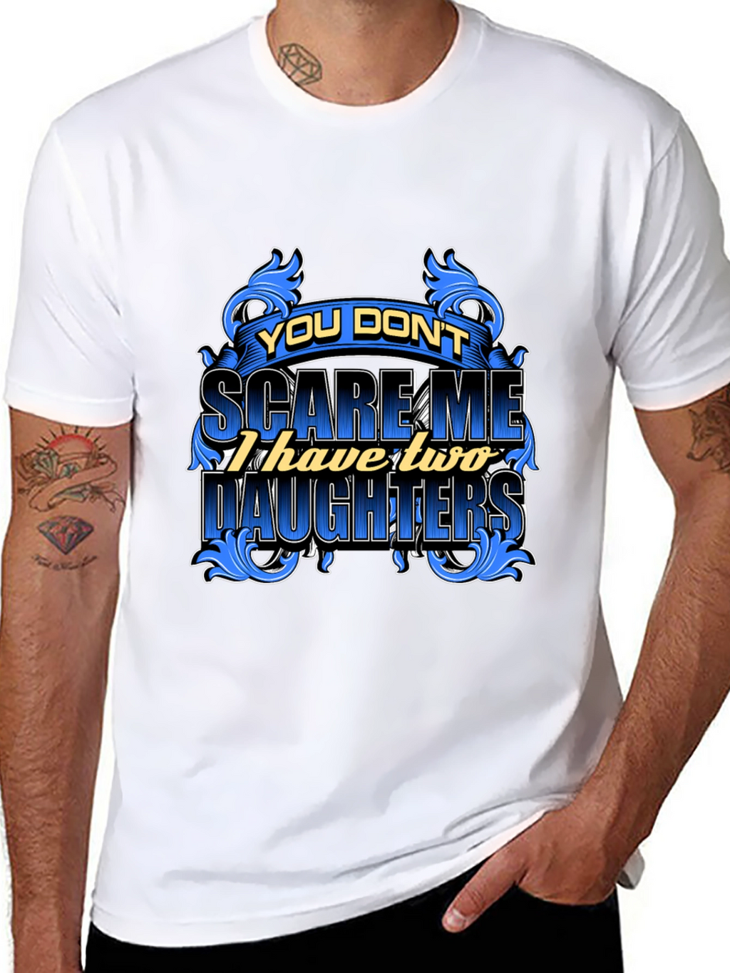 Dad Two Daughters Graphic Tee