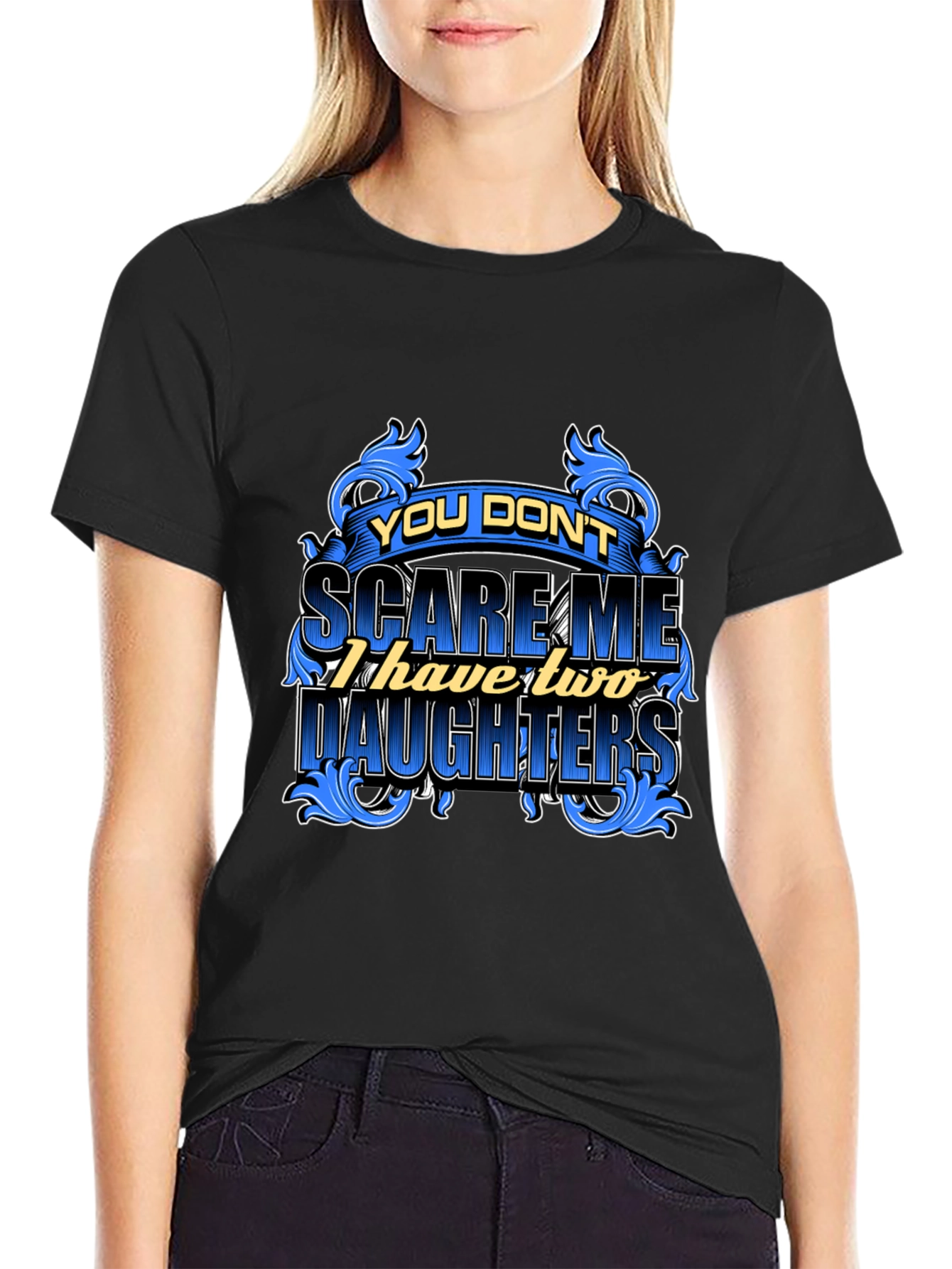 Dad Two Daughters Graphic Tee