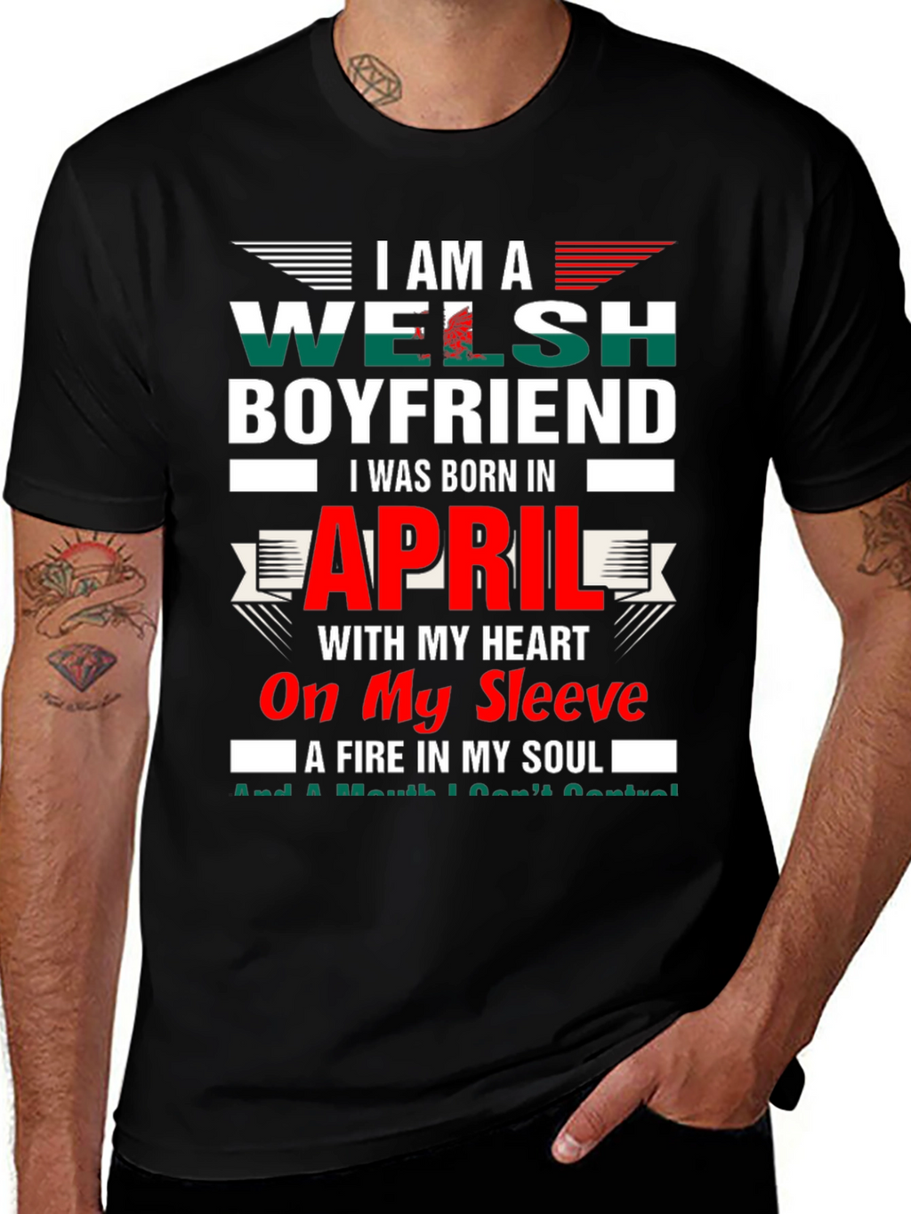 Welsh Boyfriend April Birthday T-Shirt