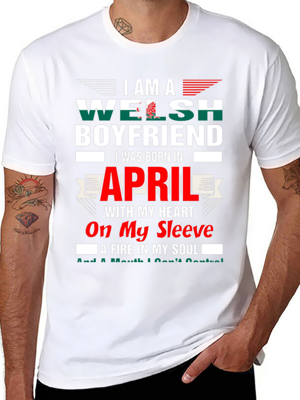 Welsh Boyfriend April Birthday T-Shirt
