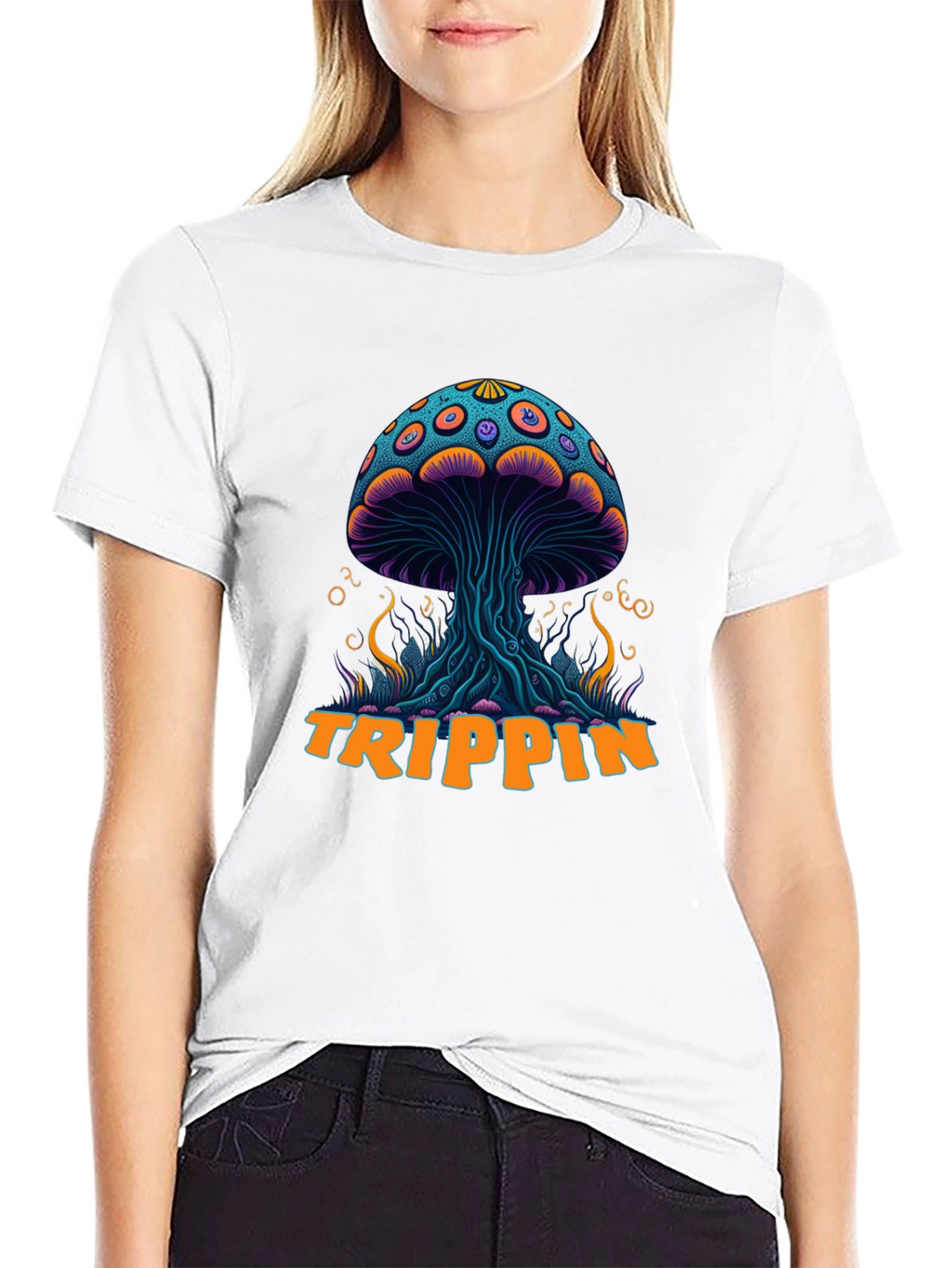 Trippin Mushroom Graphic T-Shirt - Psychedelic Style