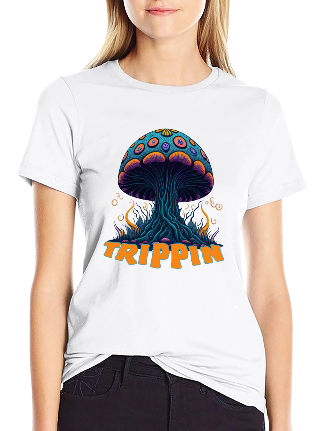 Trippin Mushroom Graphic T-Shirt - Psychedelic Style