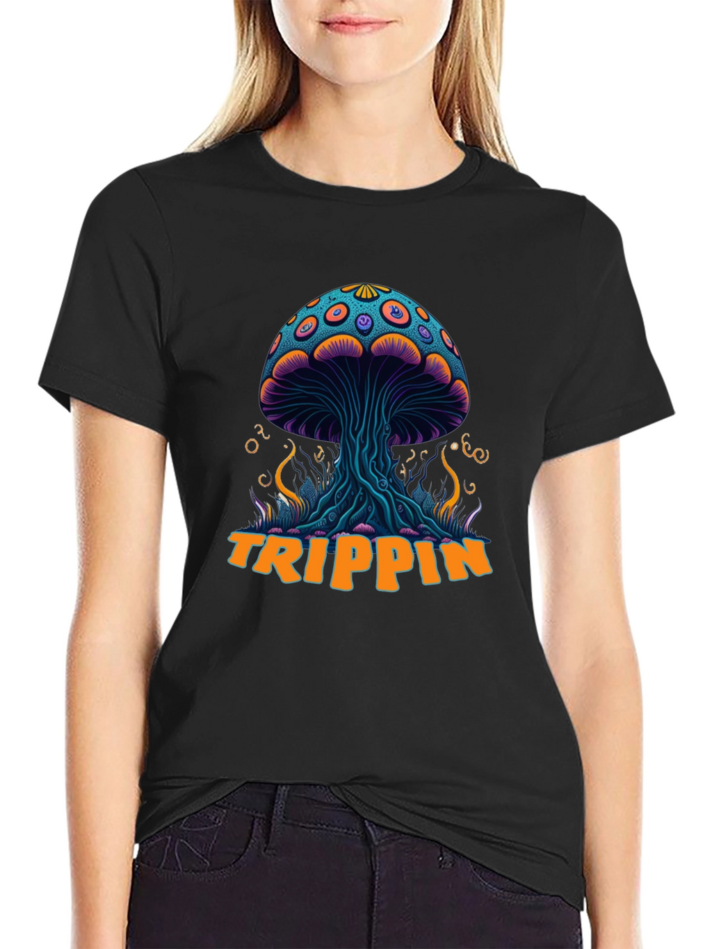 Trippin Mushroom Graphic T-Shirt - Psychedelic Style