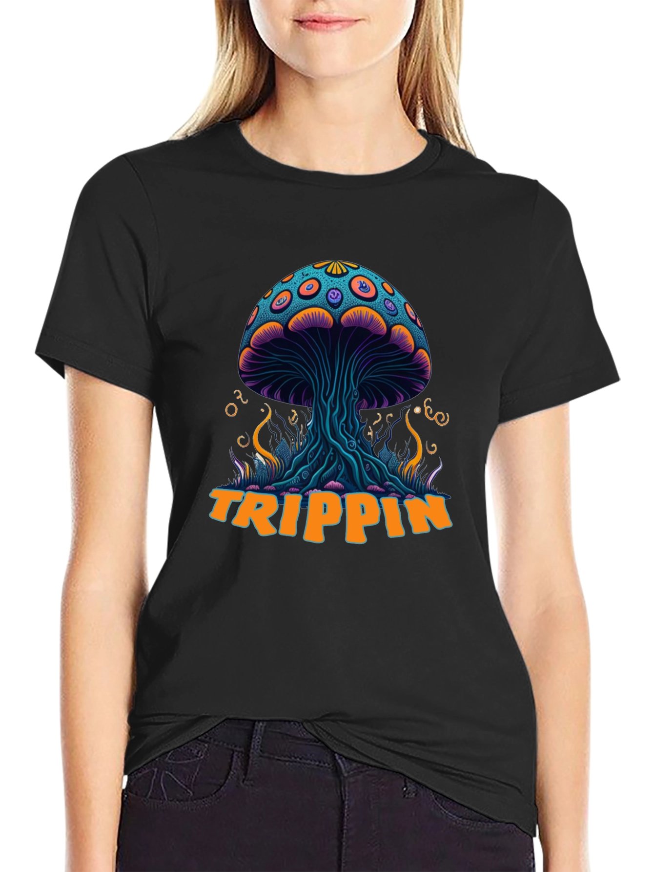 Trippin Mushroom Graphic T-Shirt - Psychedelic Style