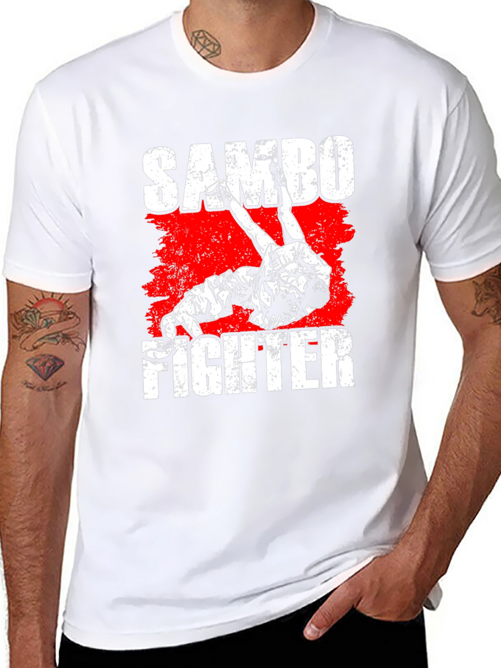 Sambo Fighter Graphic T-Shirt - Black