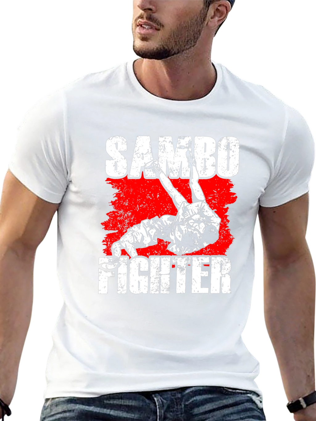 Sambo Fighter Graphic T-Shirt - Black