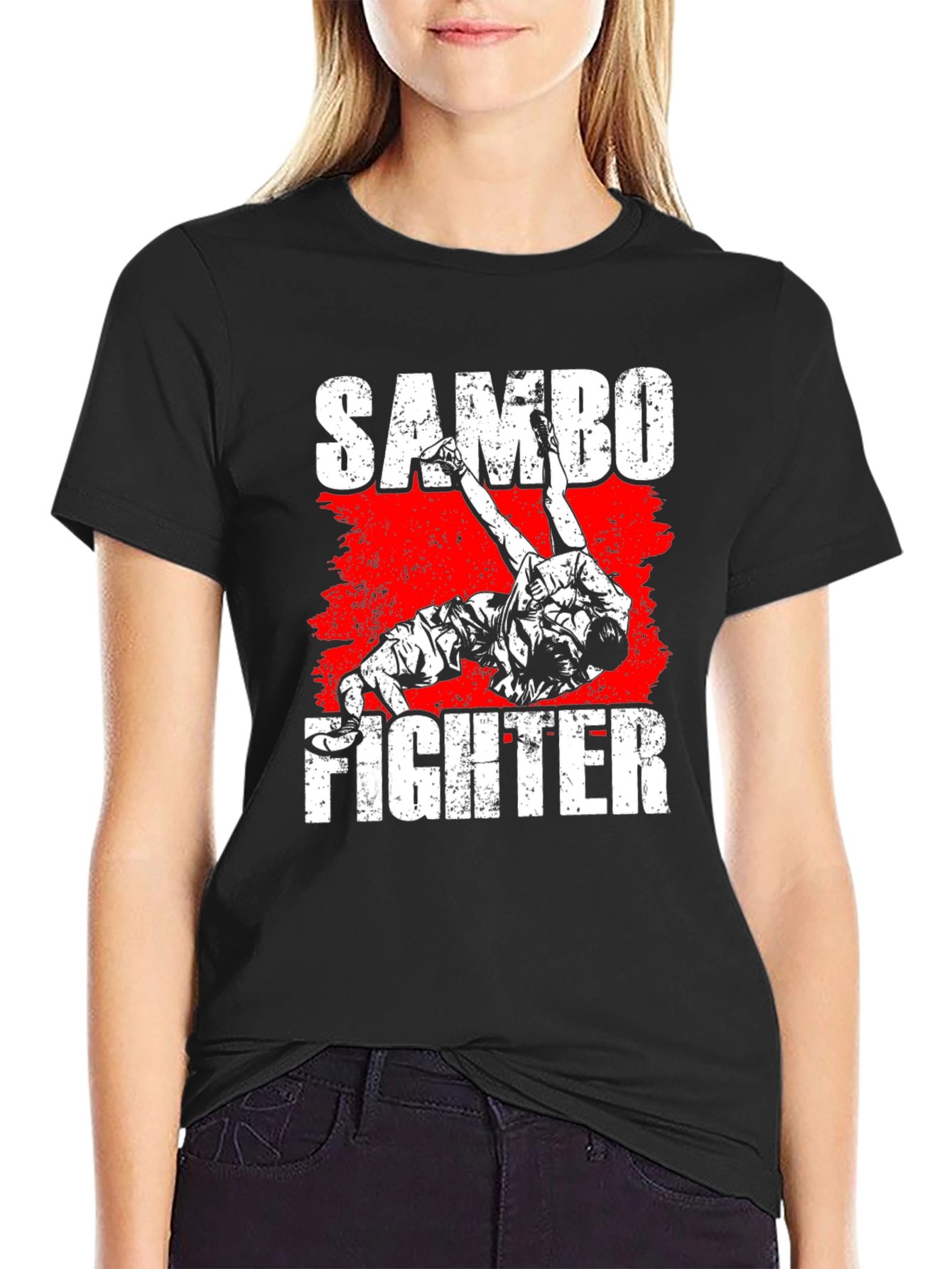 Sambo Fighter Graphic T-Shirt - Black