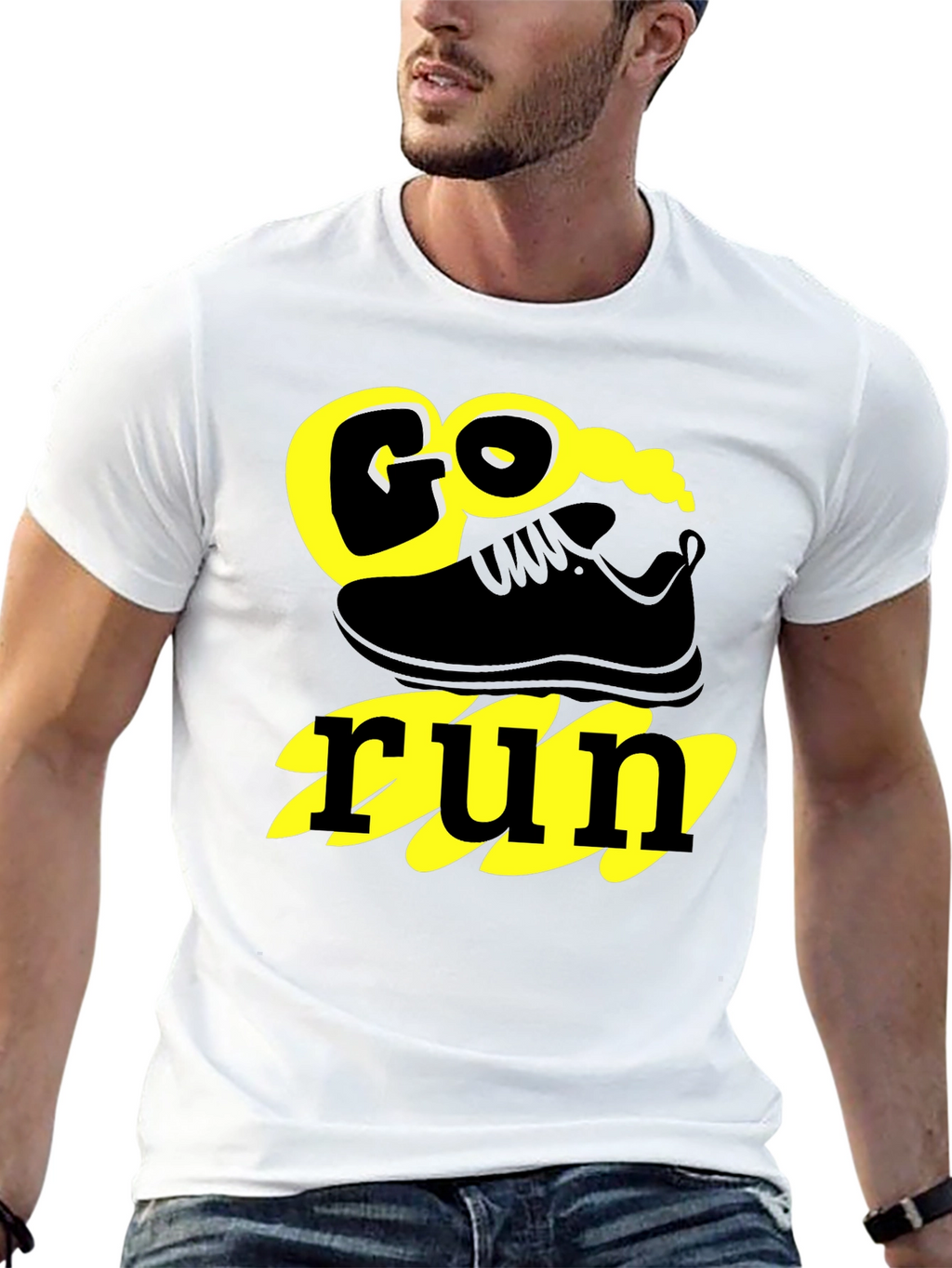 Go Run Graphic T-Shirt - Black