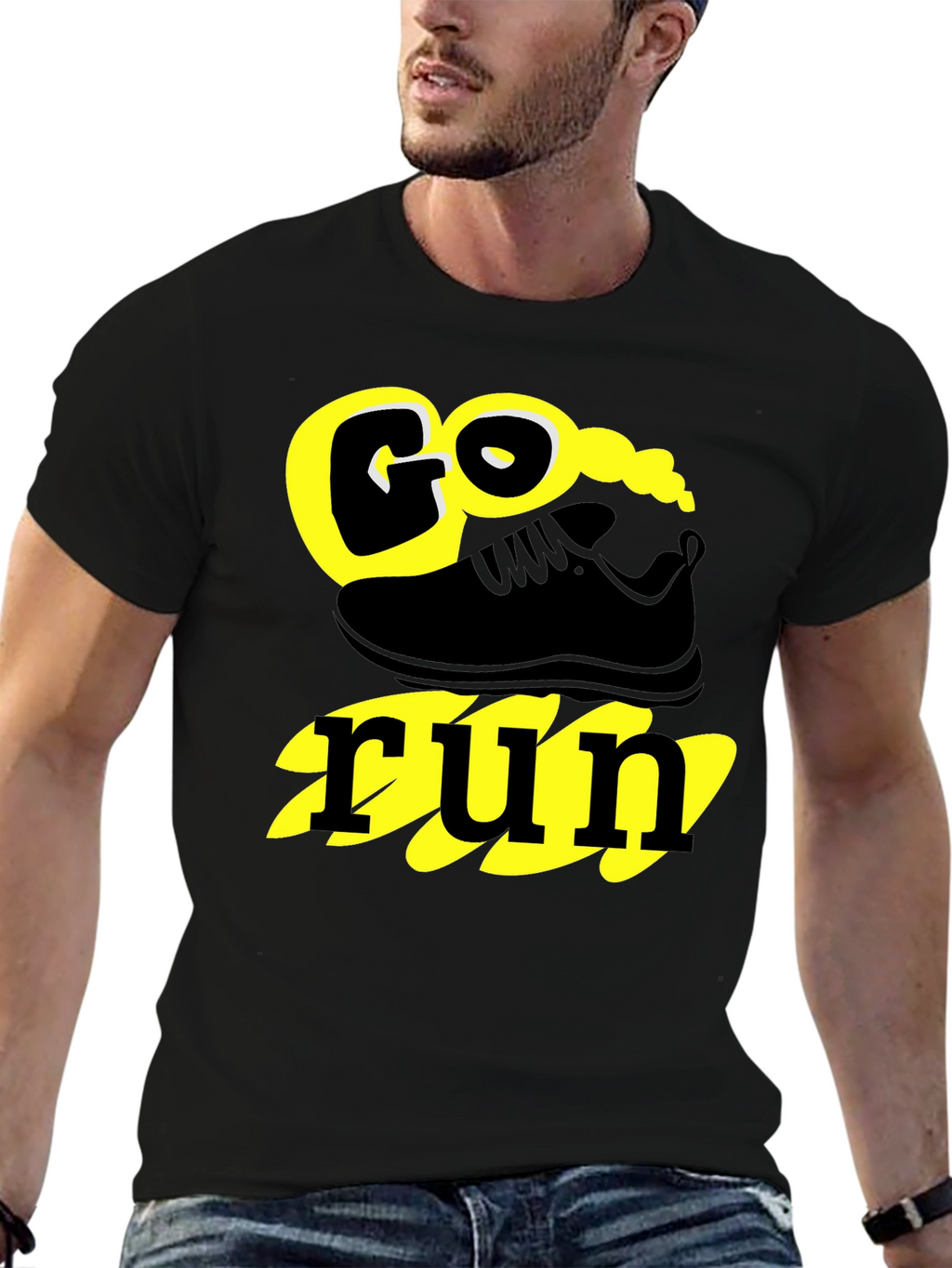 Go Run Graphic T-Shirt - Black