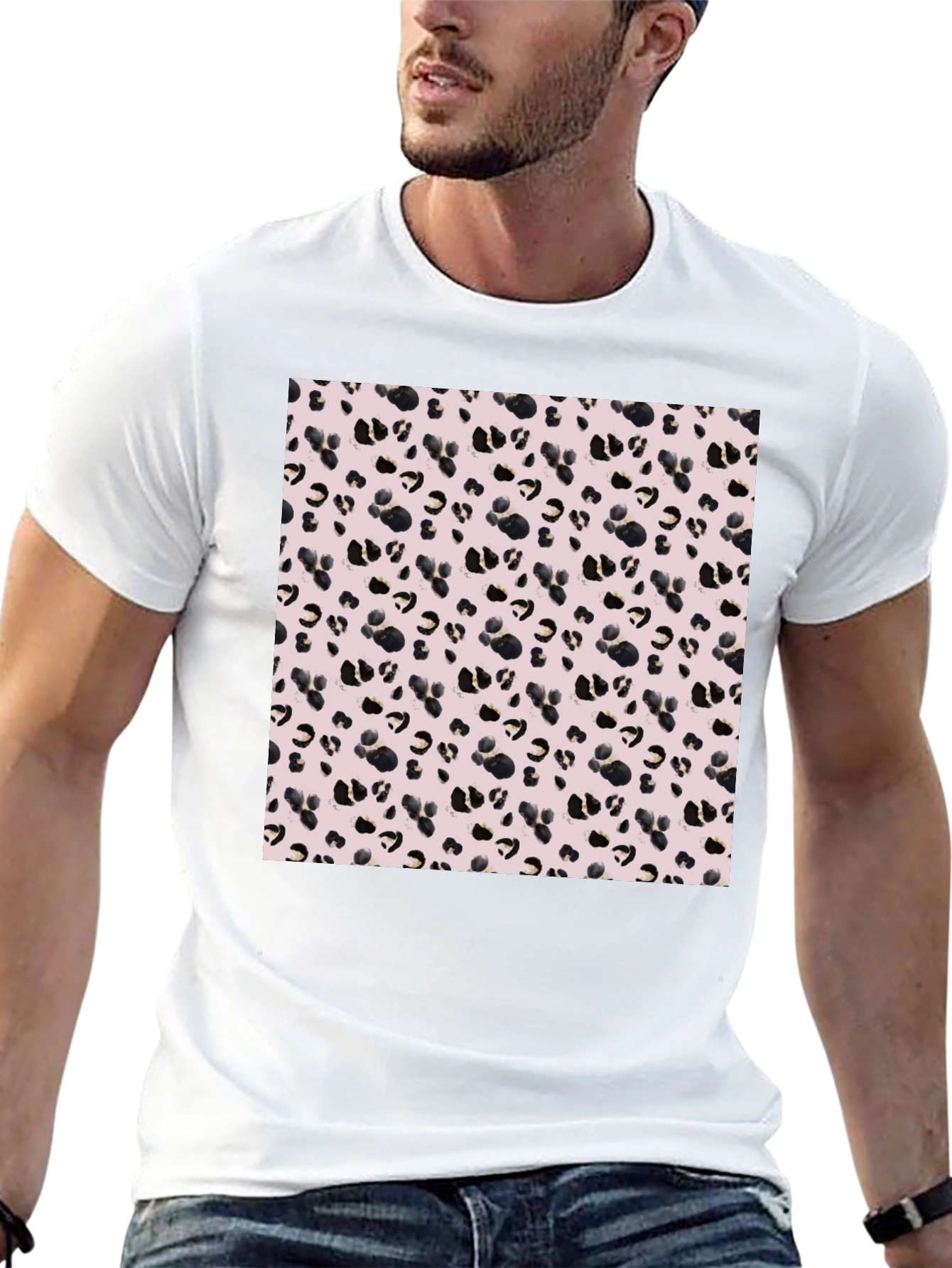 Leopard Print Black Tee