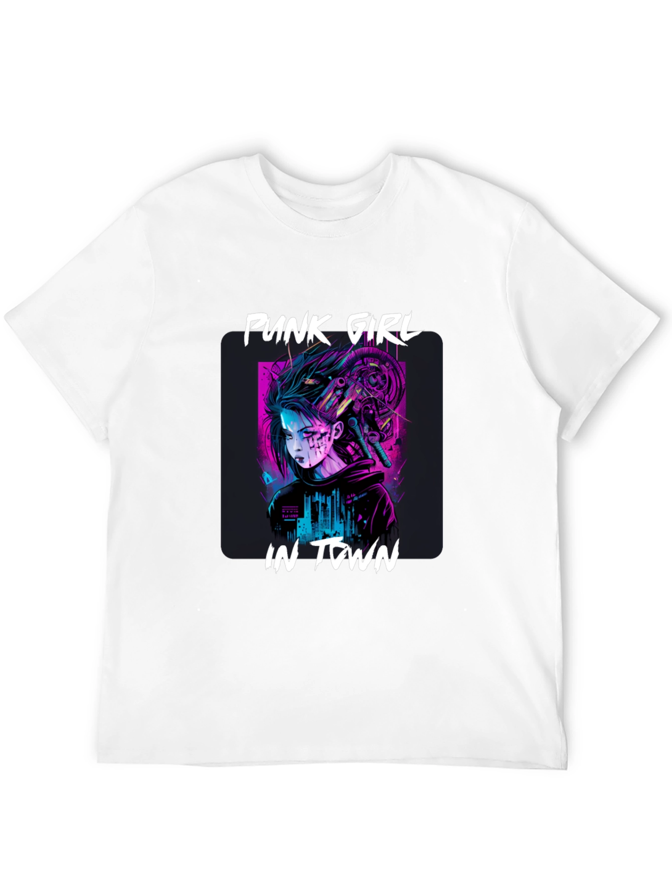 Punk Girl in Town Black T-Shirt
