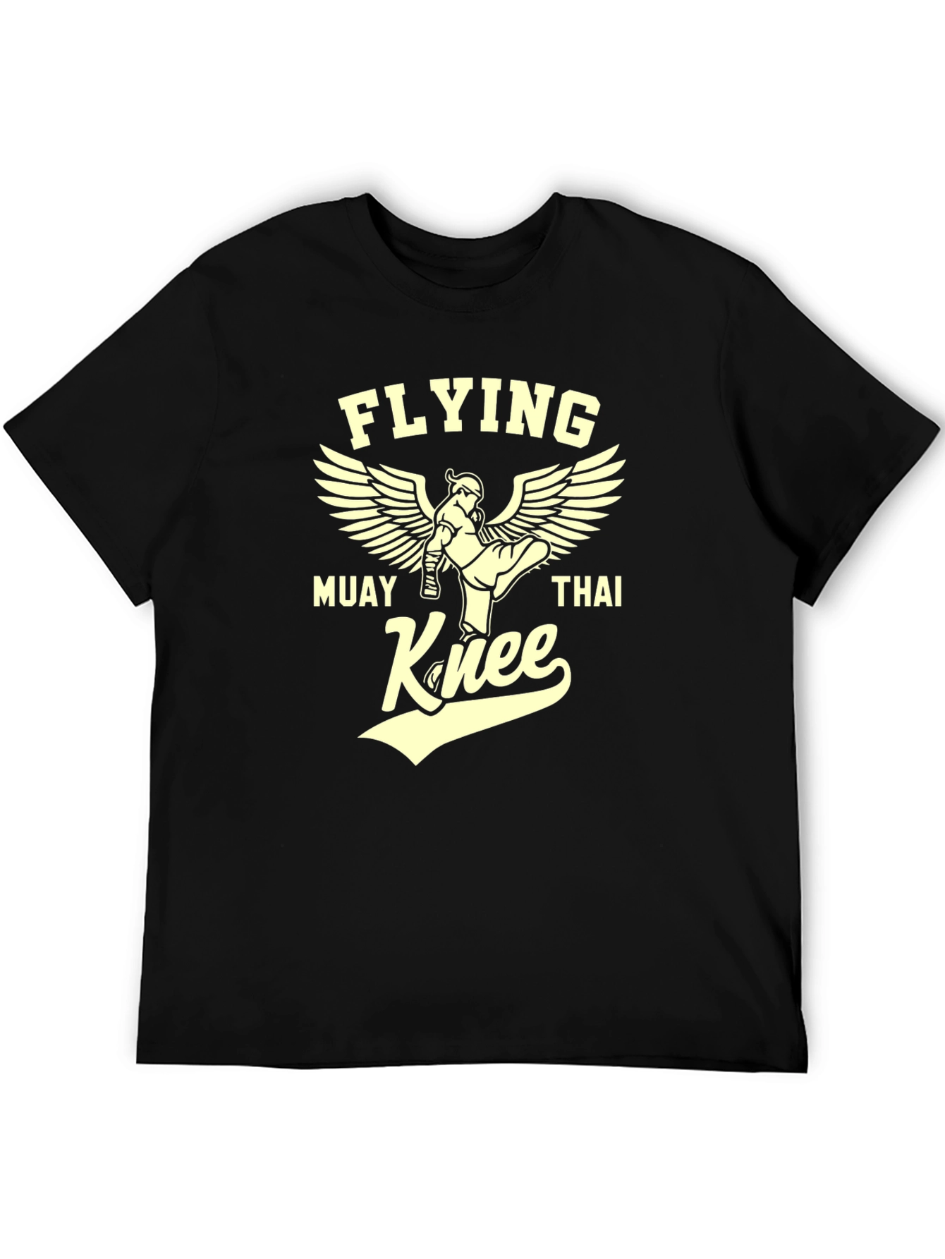 Flying Muay Thai Knee Graphic T-Shirt - Martial Arts Tee
