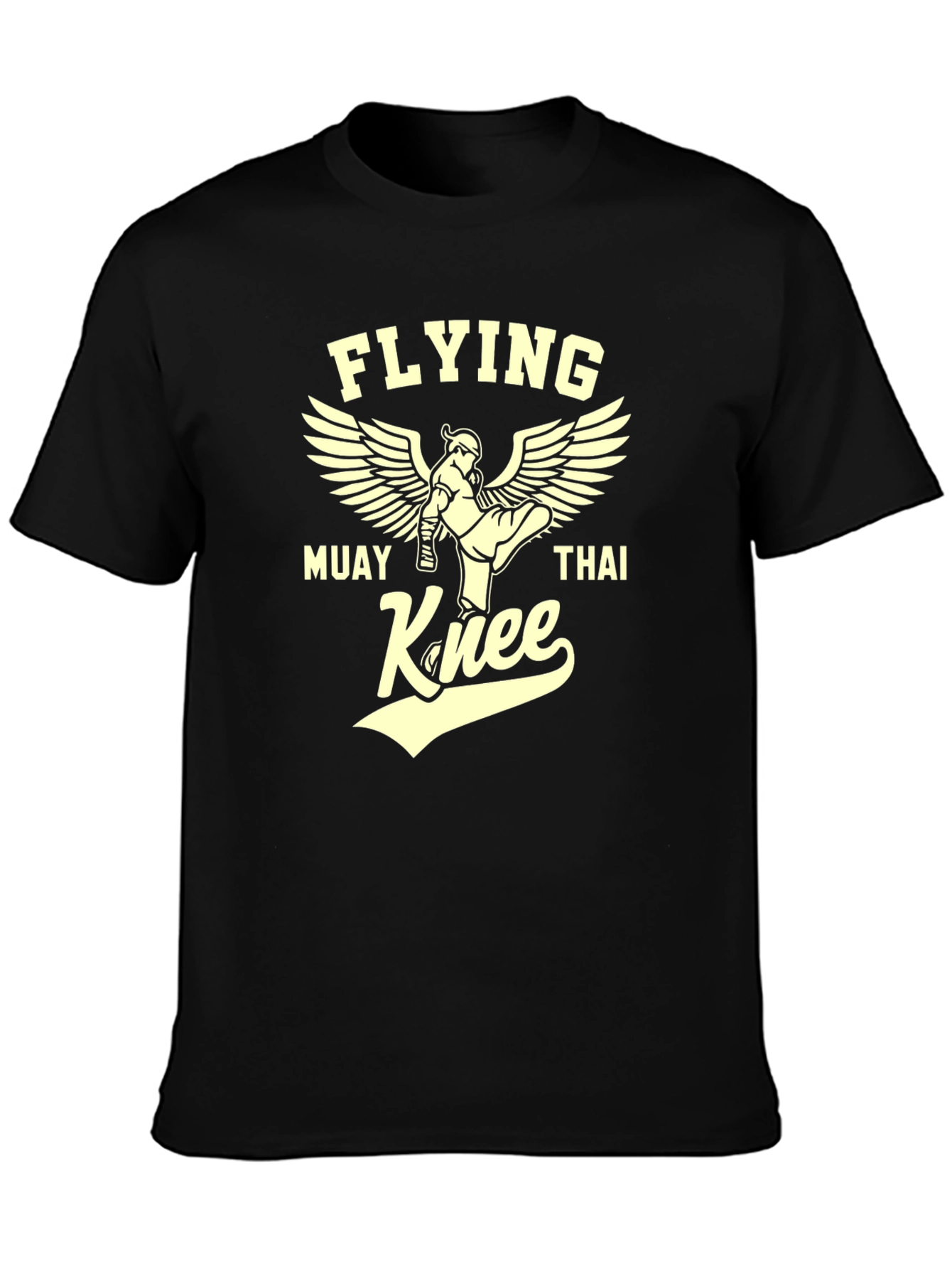 Flying Muay Thai Knee Graphic T-Shirt - Martial Arts Tee