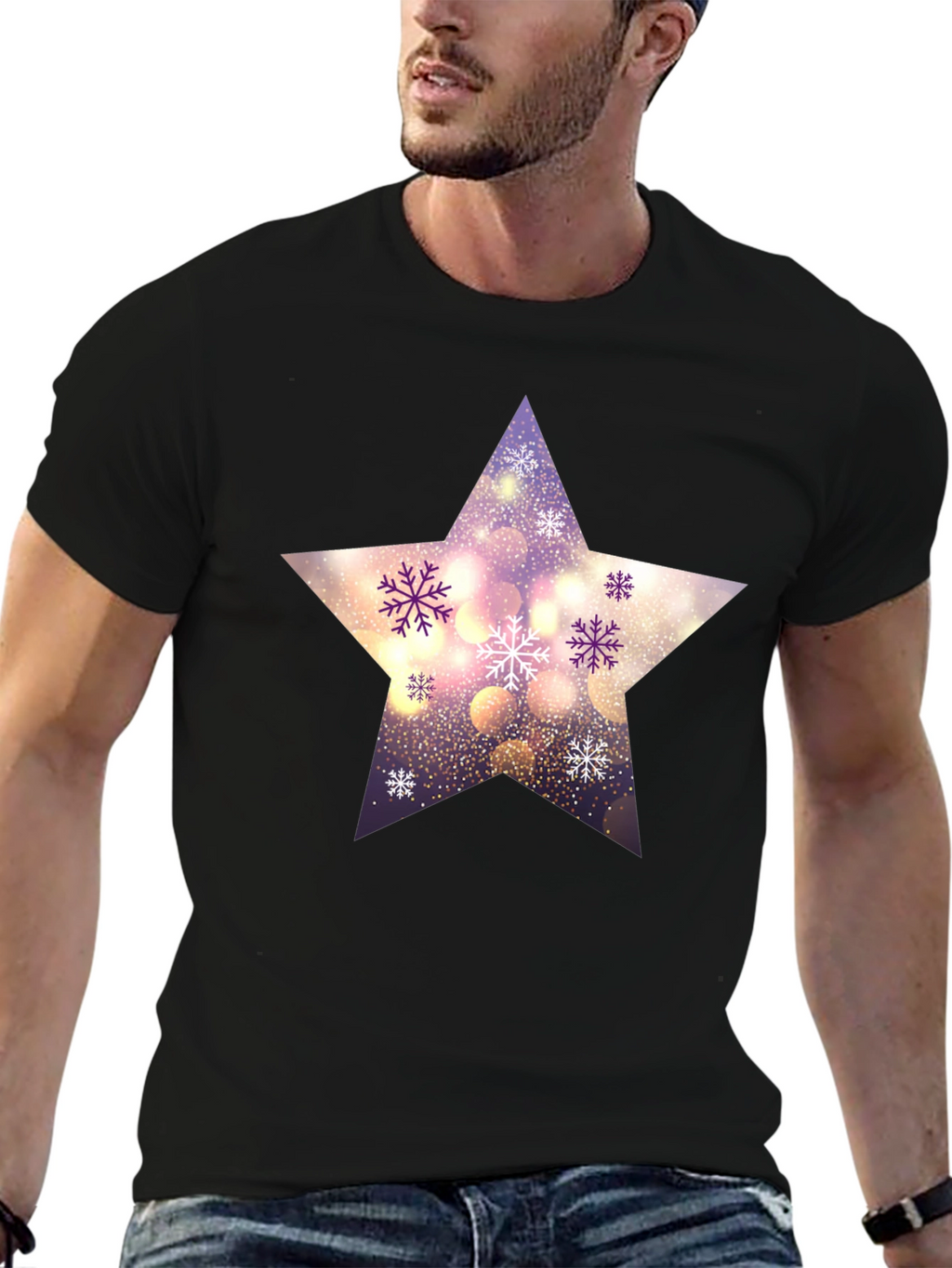 Festive Star Snowflake Graphic Tee