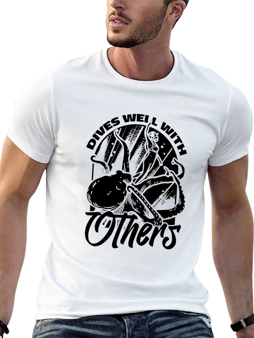 Dives Well With Others Black Graphic Tee