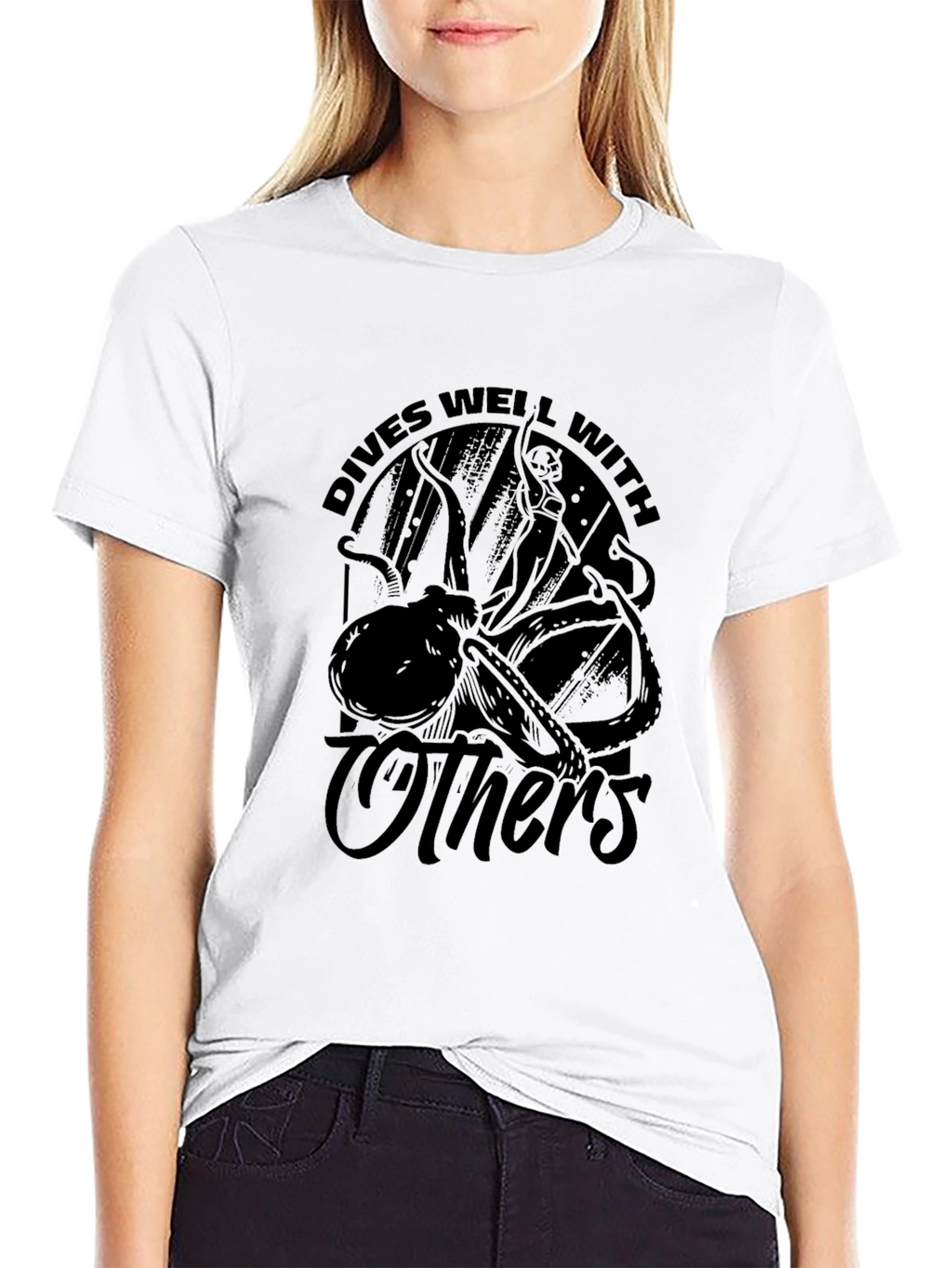 Dives Well With Others Black Graphic Tee