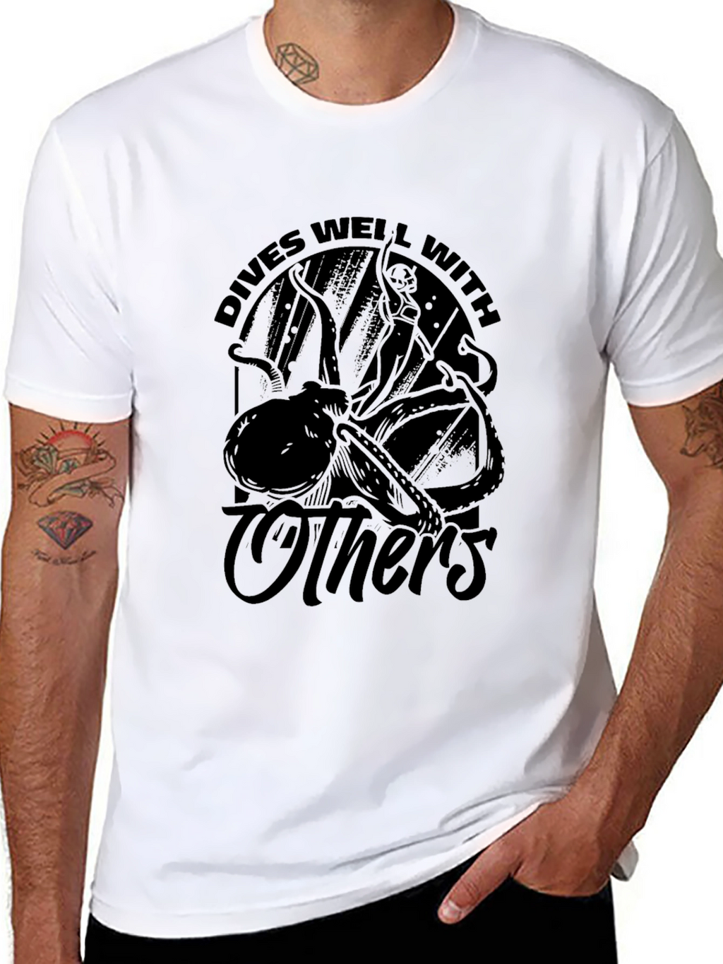 Dives Well With Others Black Graphic Tee