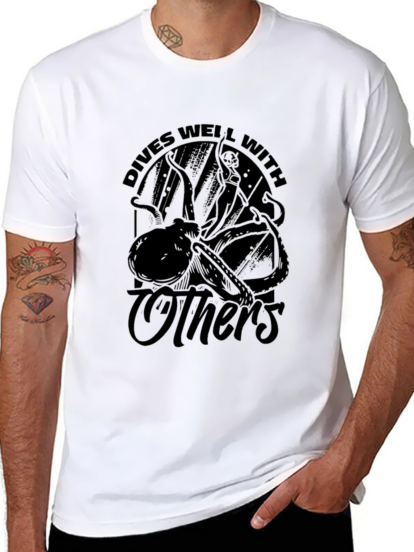 Dives Well With Others Black Graphic Tee