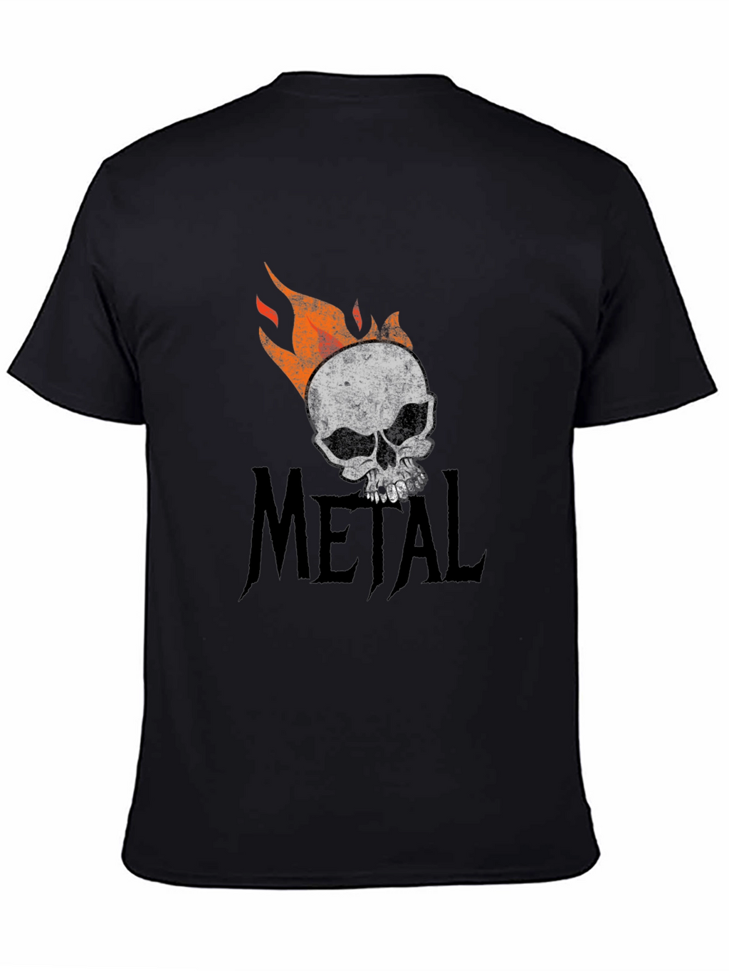 Metal Skull Graphic T-Shirt - Black