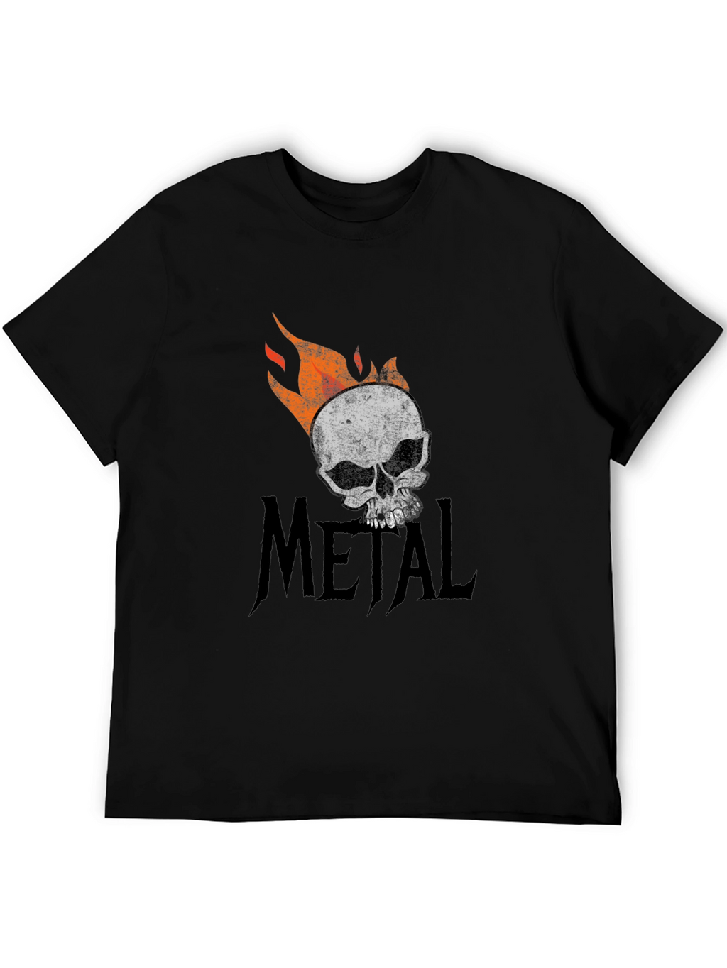 Metal Skull Graphic T-Shirt - Black