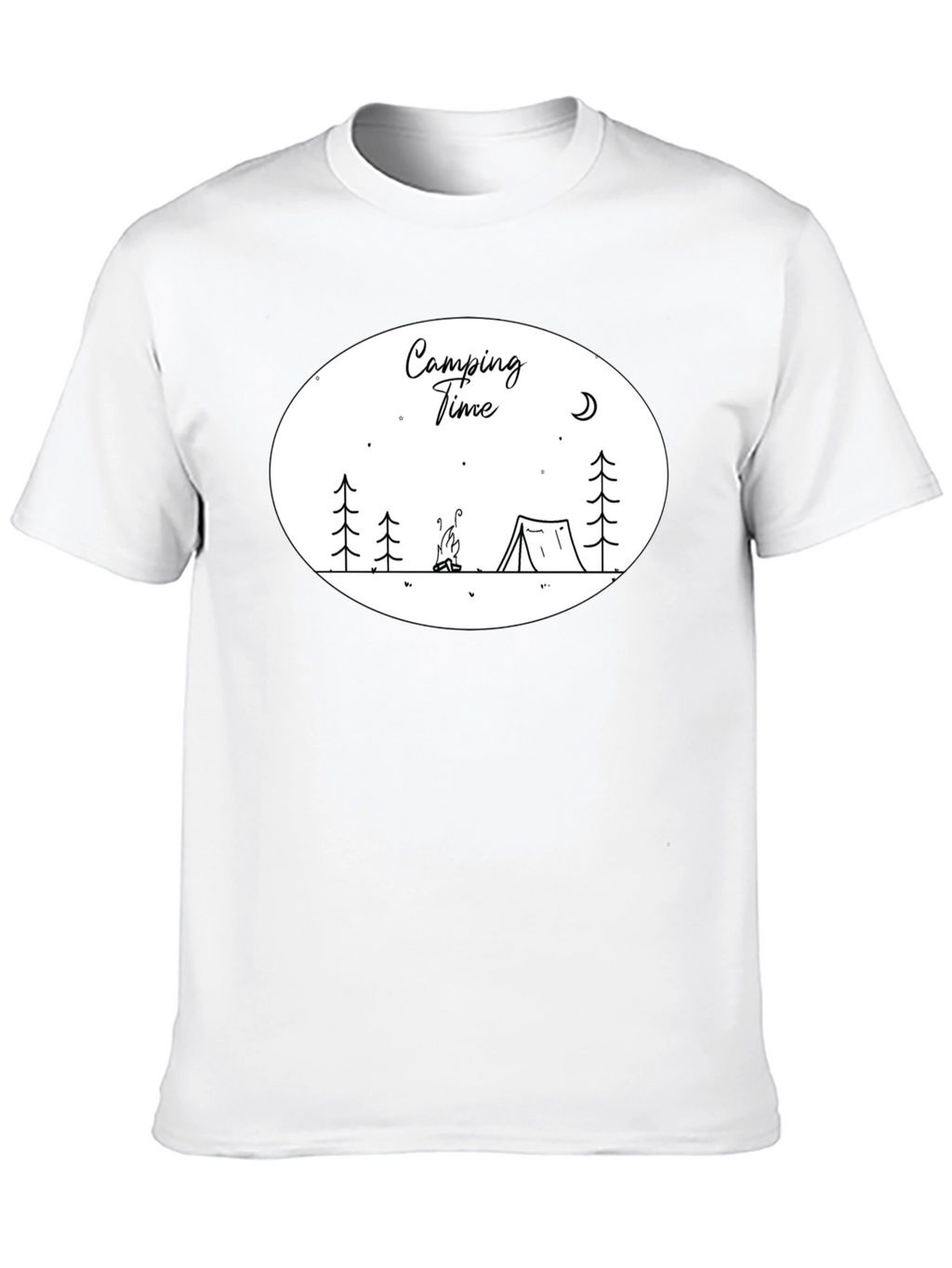 Camping Time Graphic Tee - Black Cotton Shirt