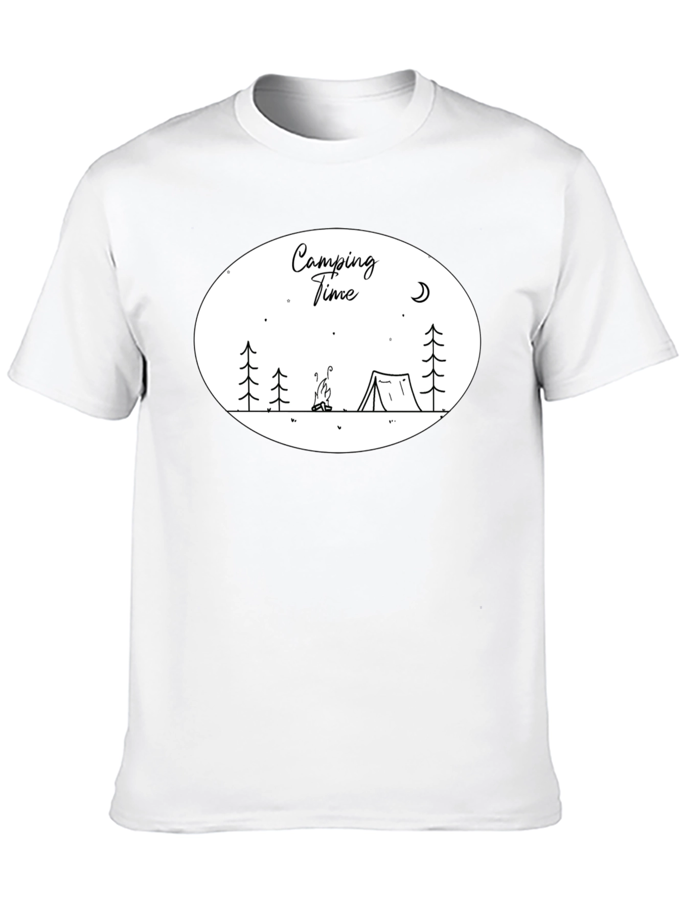 Camping Time Graphic Tee - Black Cotton Shirt