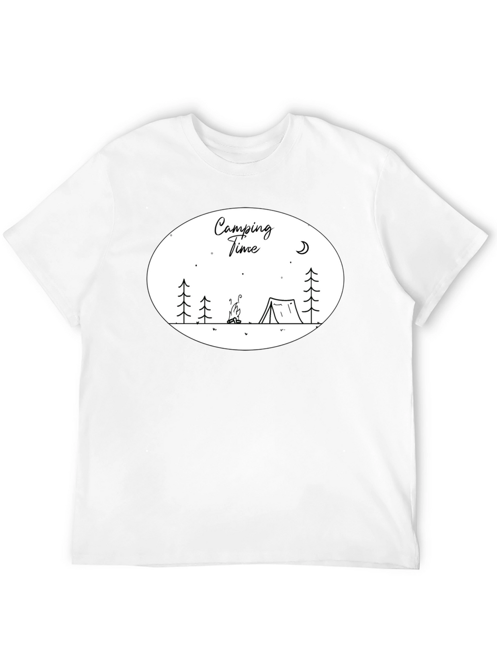 Camping Time Graphic Tee - Black Cotton Shirt