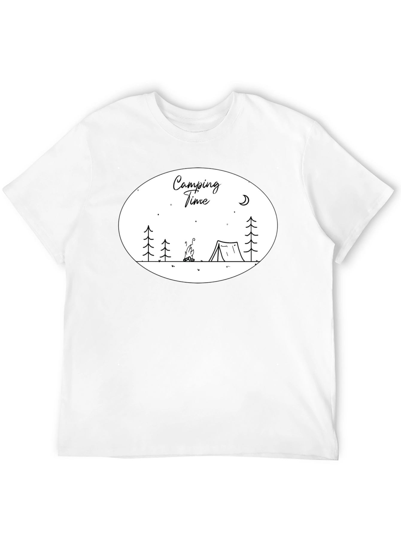 Camping Time Graphic Tee - Black Cotton Shirt