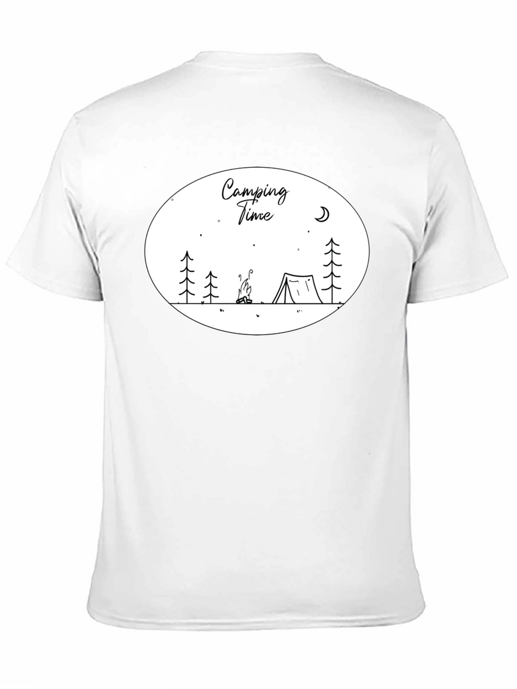 Camping Time Graphic Tee - Black Cotton Shirt